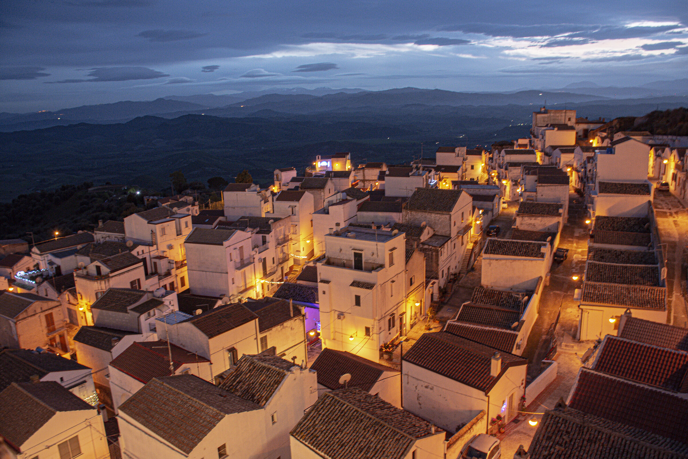 Pisticci "the white city" at sunset