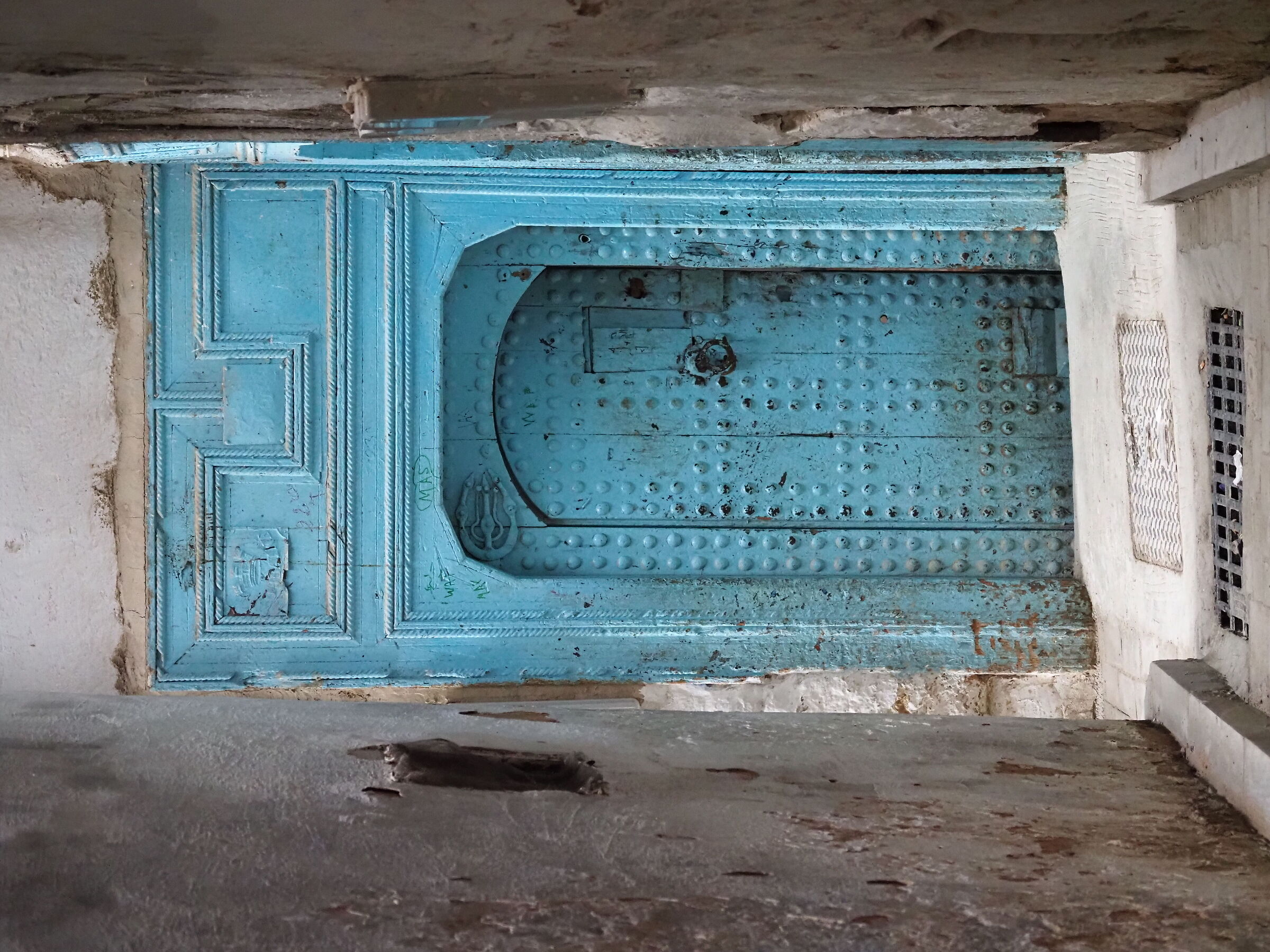 Blue gate in the Mellah of Fes