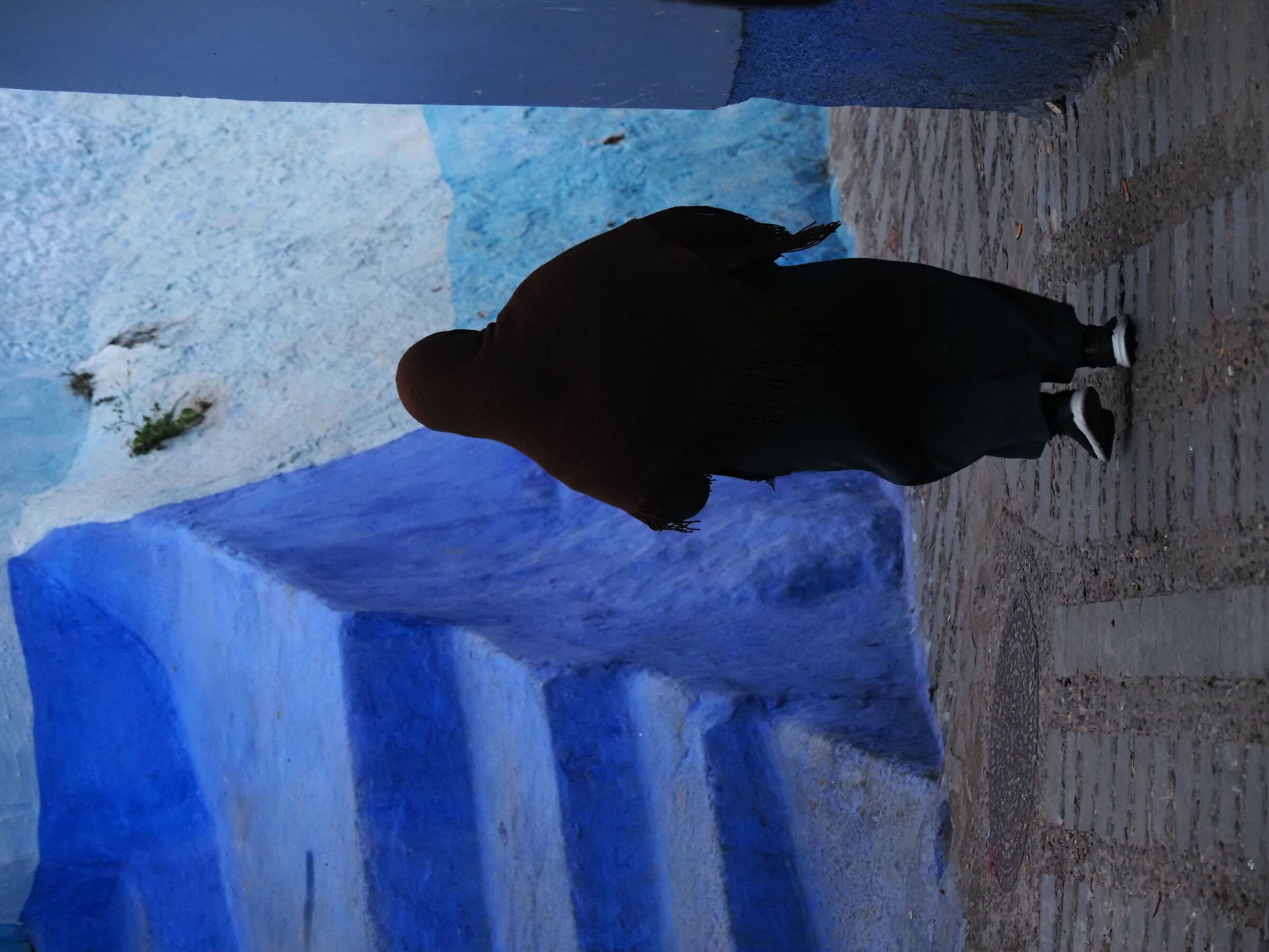 Woman in black in Chefchauen