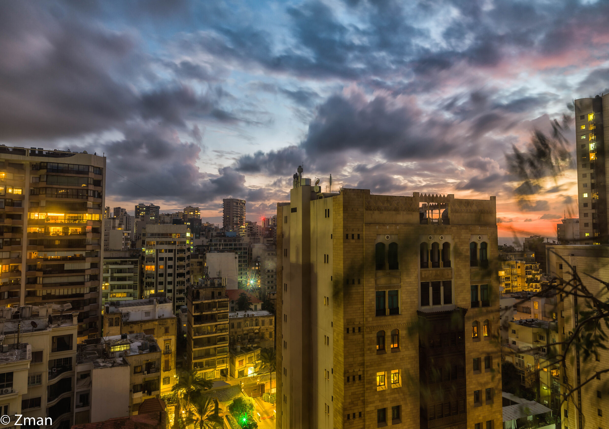 Luci di Beirut al tramonto
