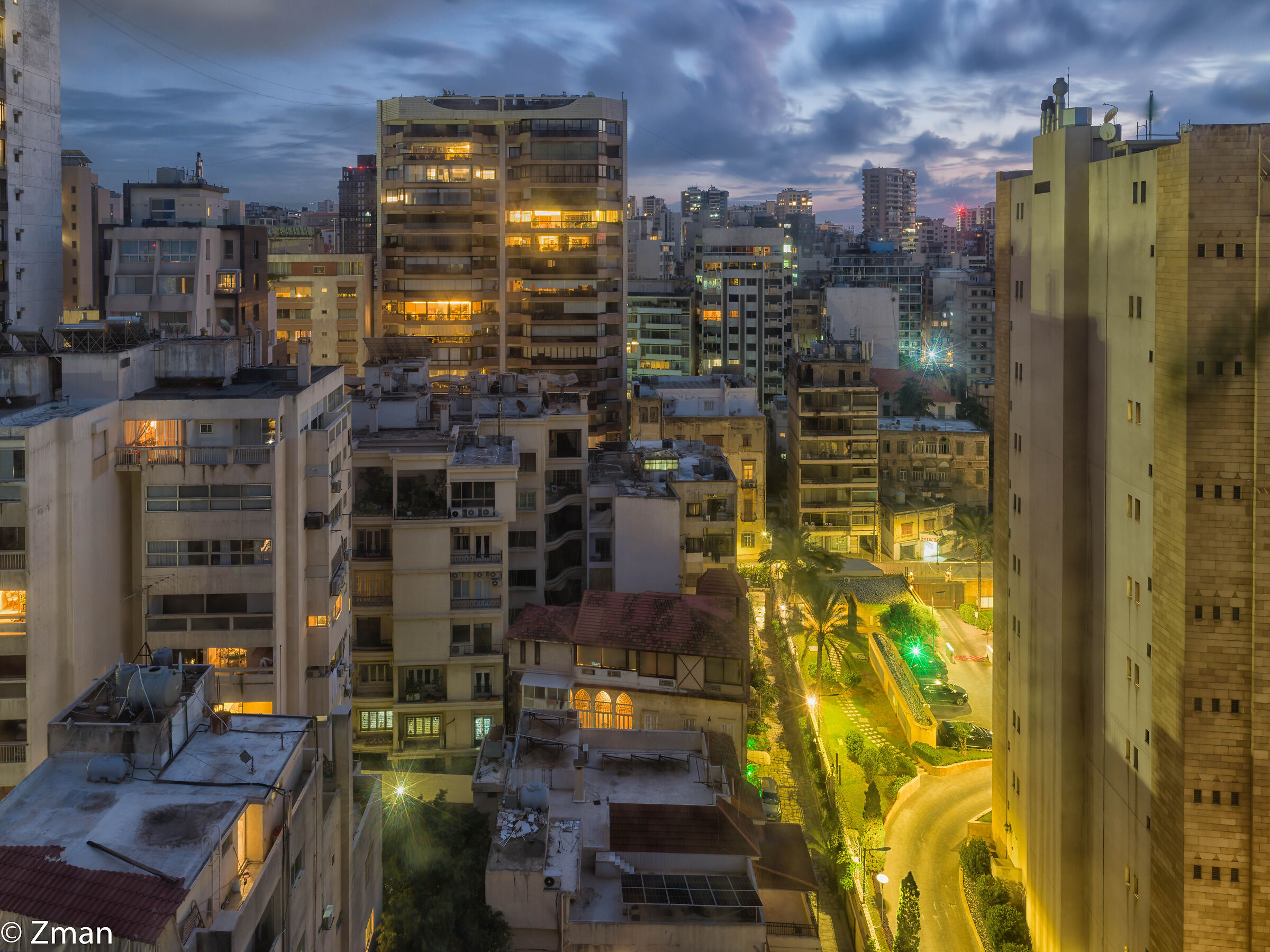 Luci di Beirut al tramonto