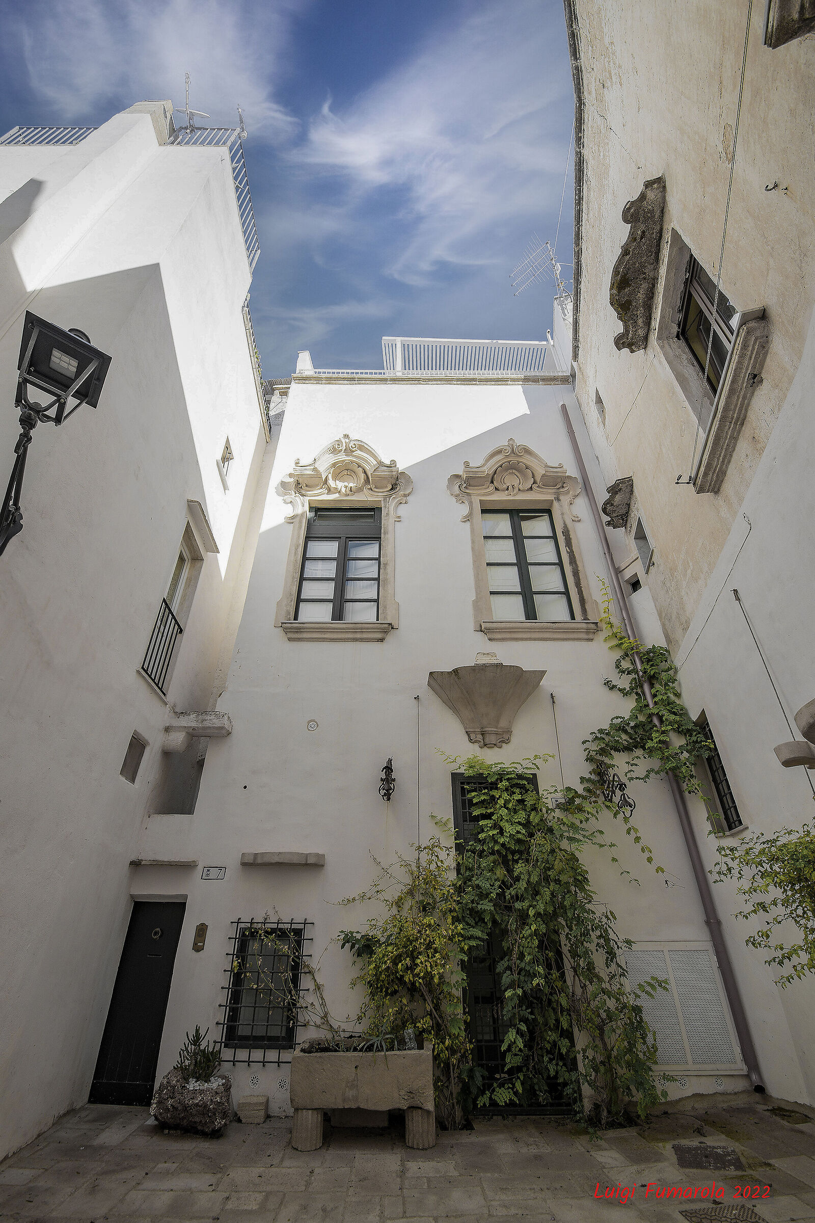 Through the streets of the ancient village.