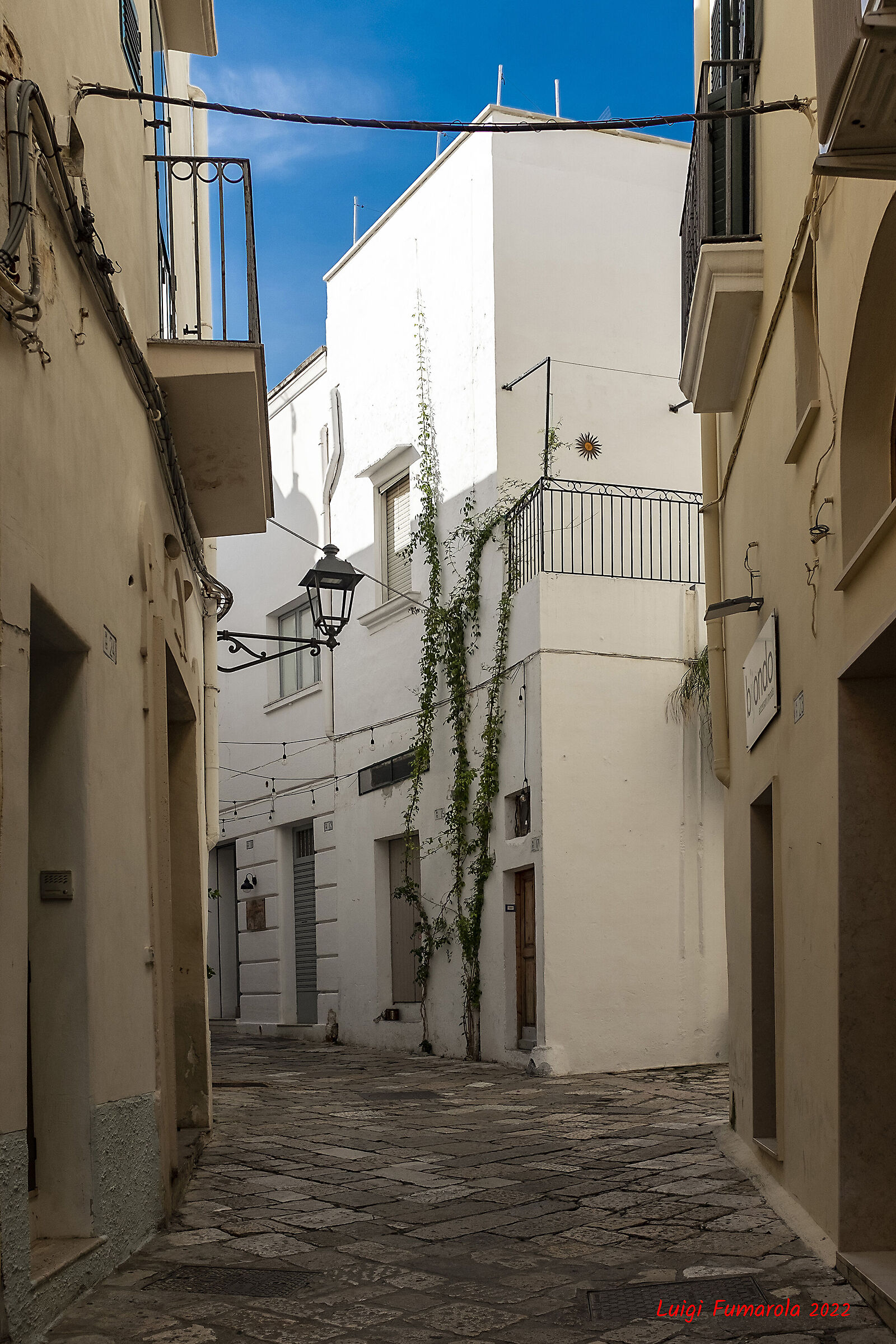 Through the streets of the ancient village.