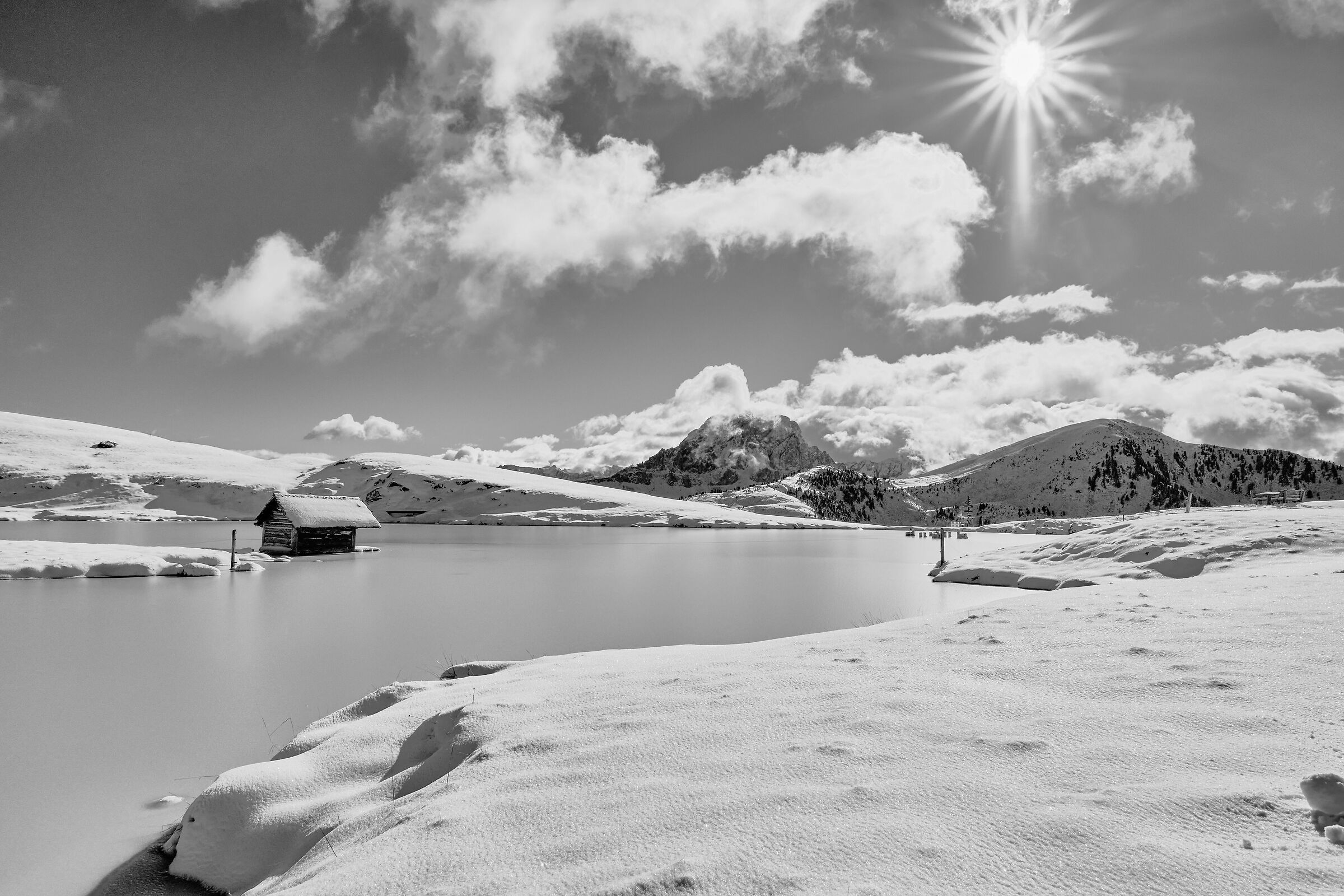 the first snow - Luson Alm, Glittner See