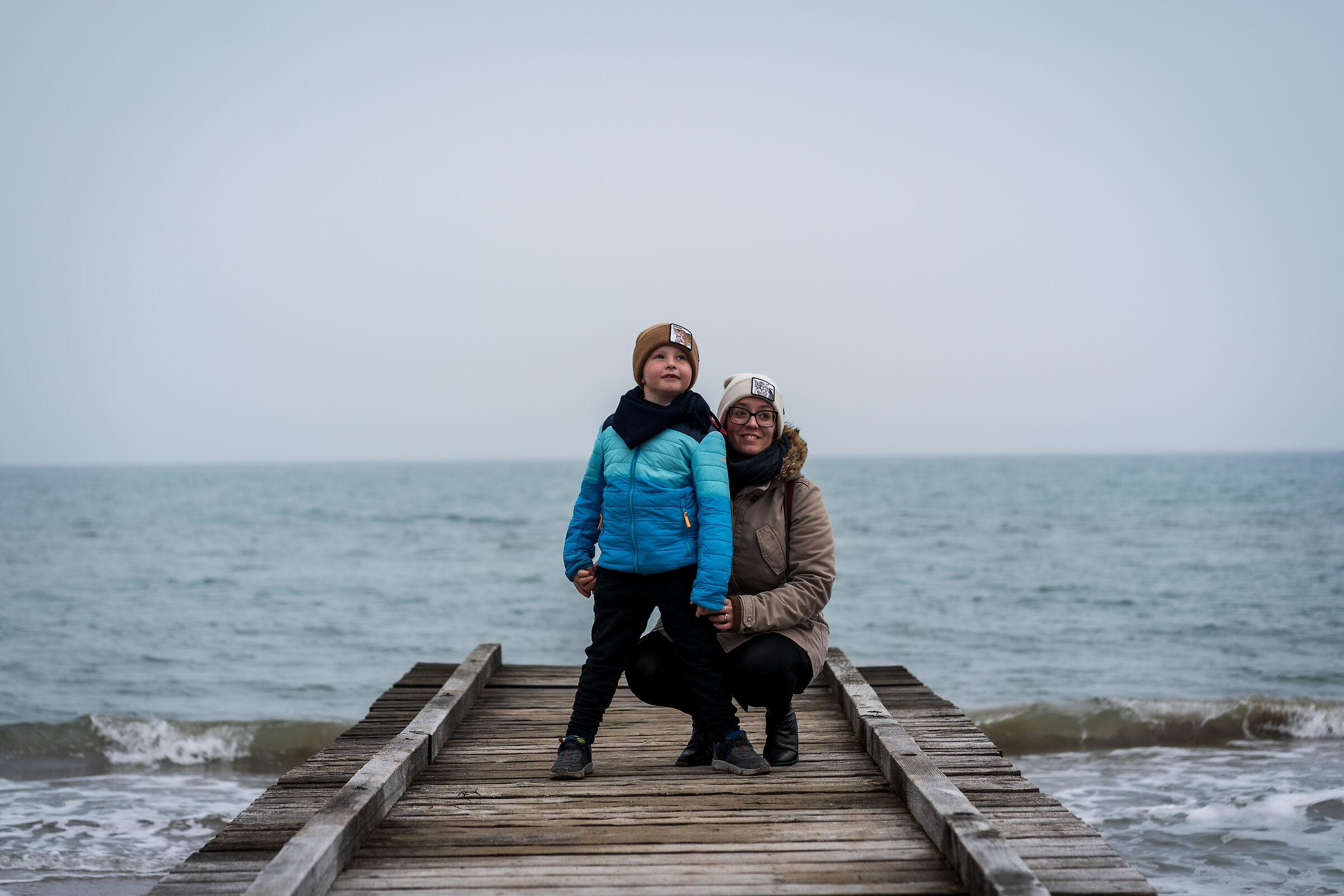 Mom and Lorenzo at the sea
