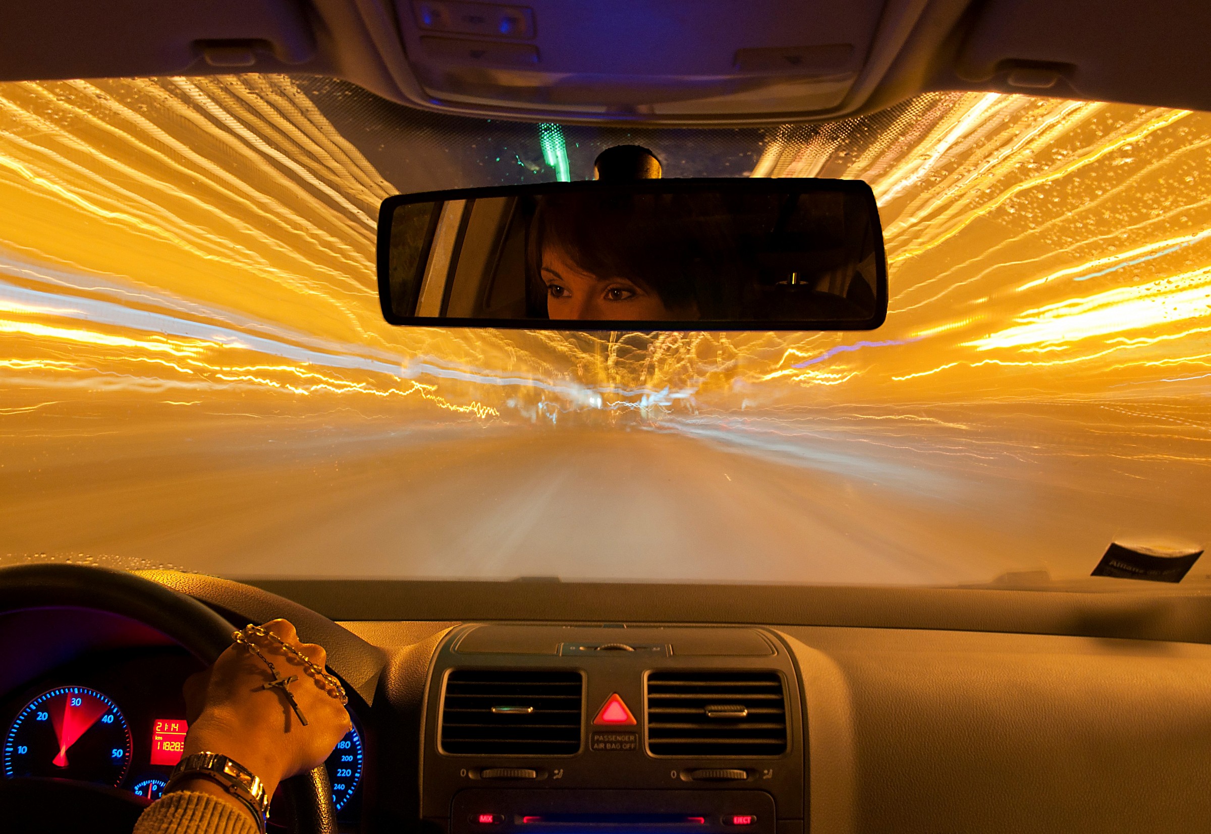 and drive like a maniac without headlights at night