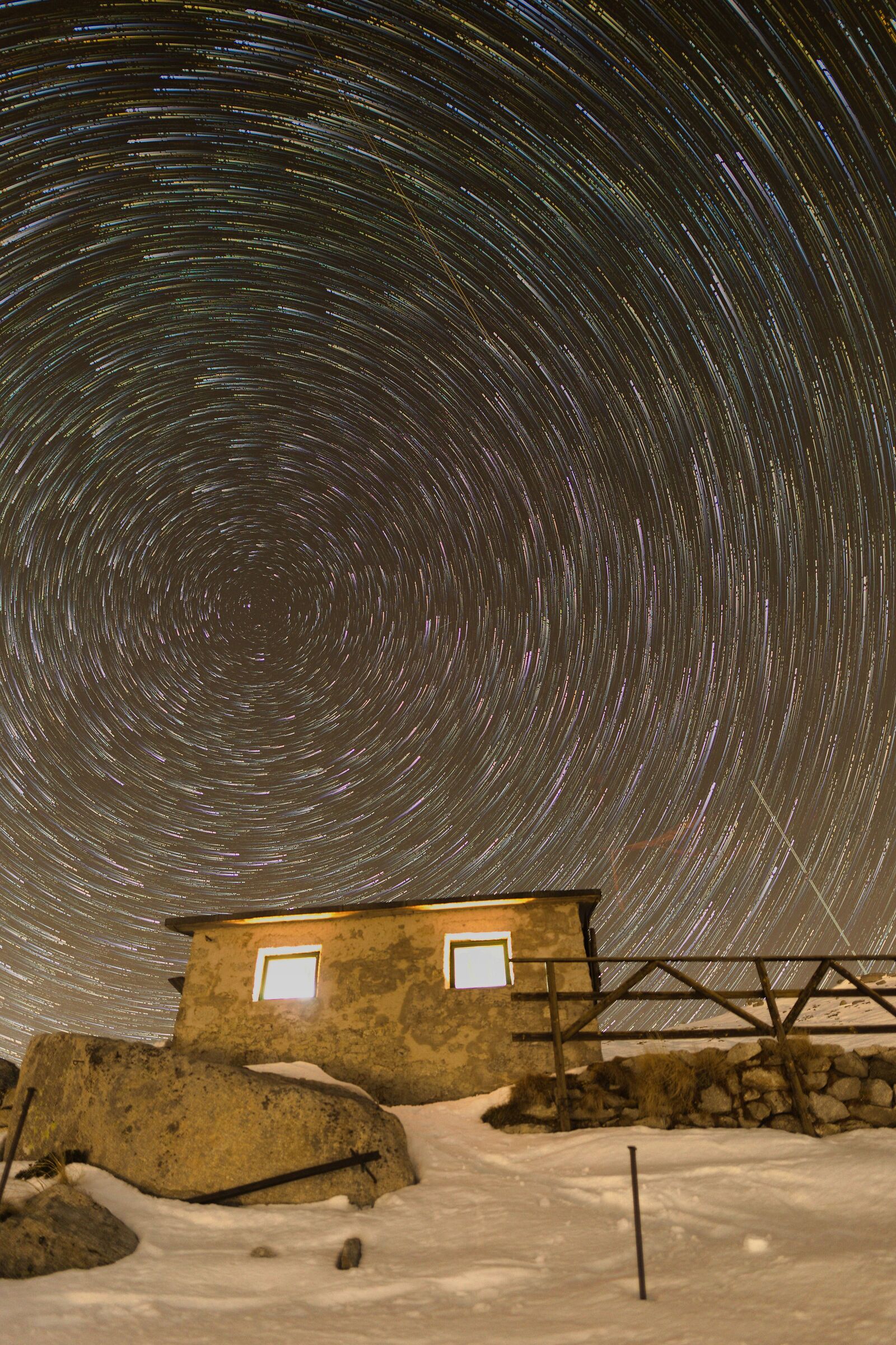 Star trail al bivacco Argentino Vanin
