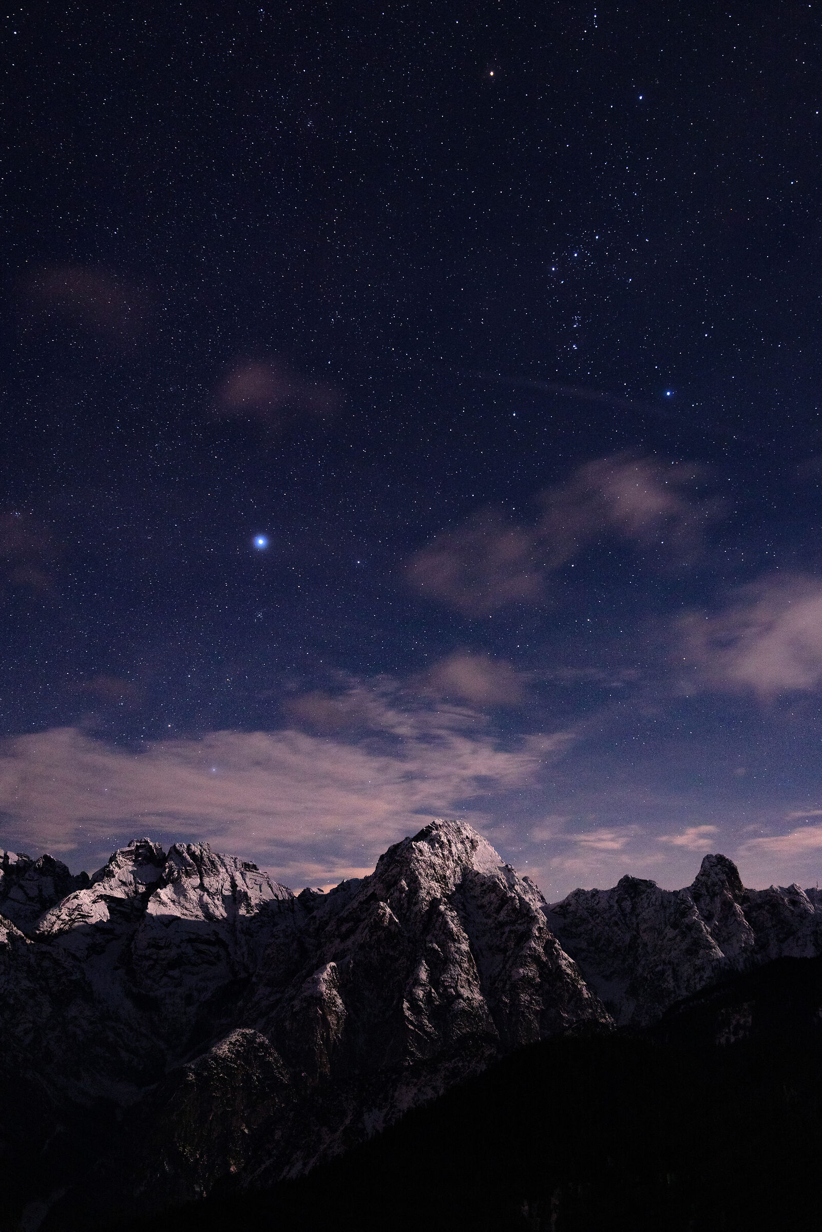 Orion and Sirius on Mount Tudajo