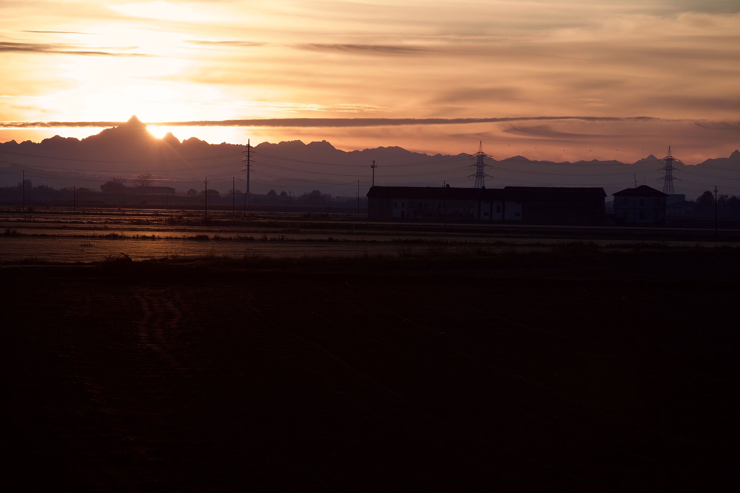 Tramonto in pianura