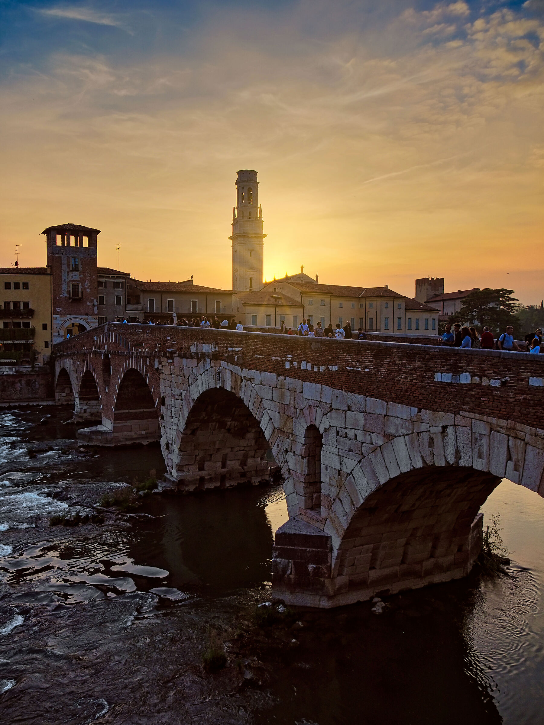 Verona - Ponte Pietra at sunset