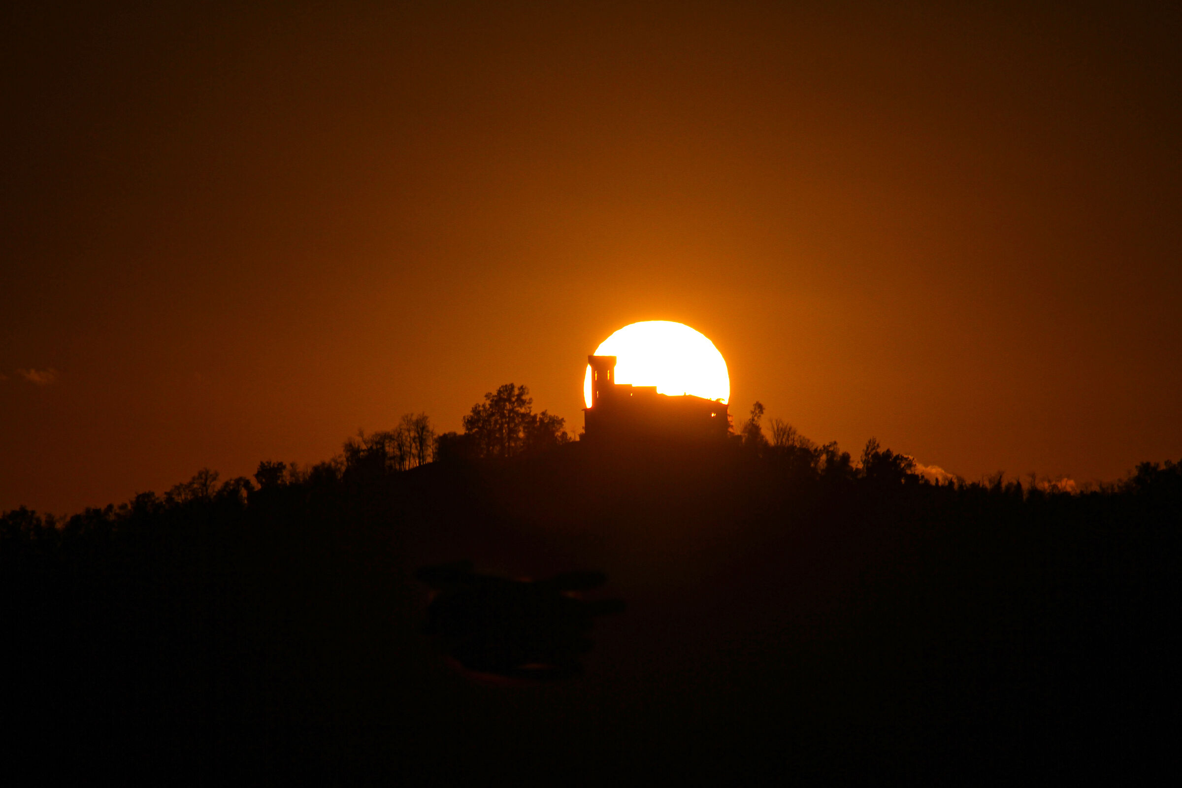 Sunset at the castle of Pozzol Groppo