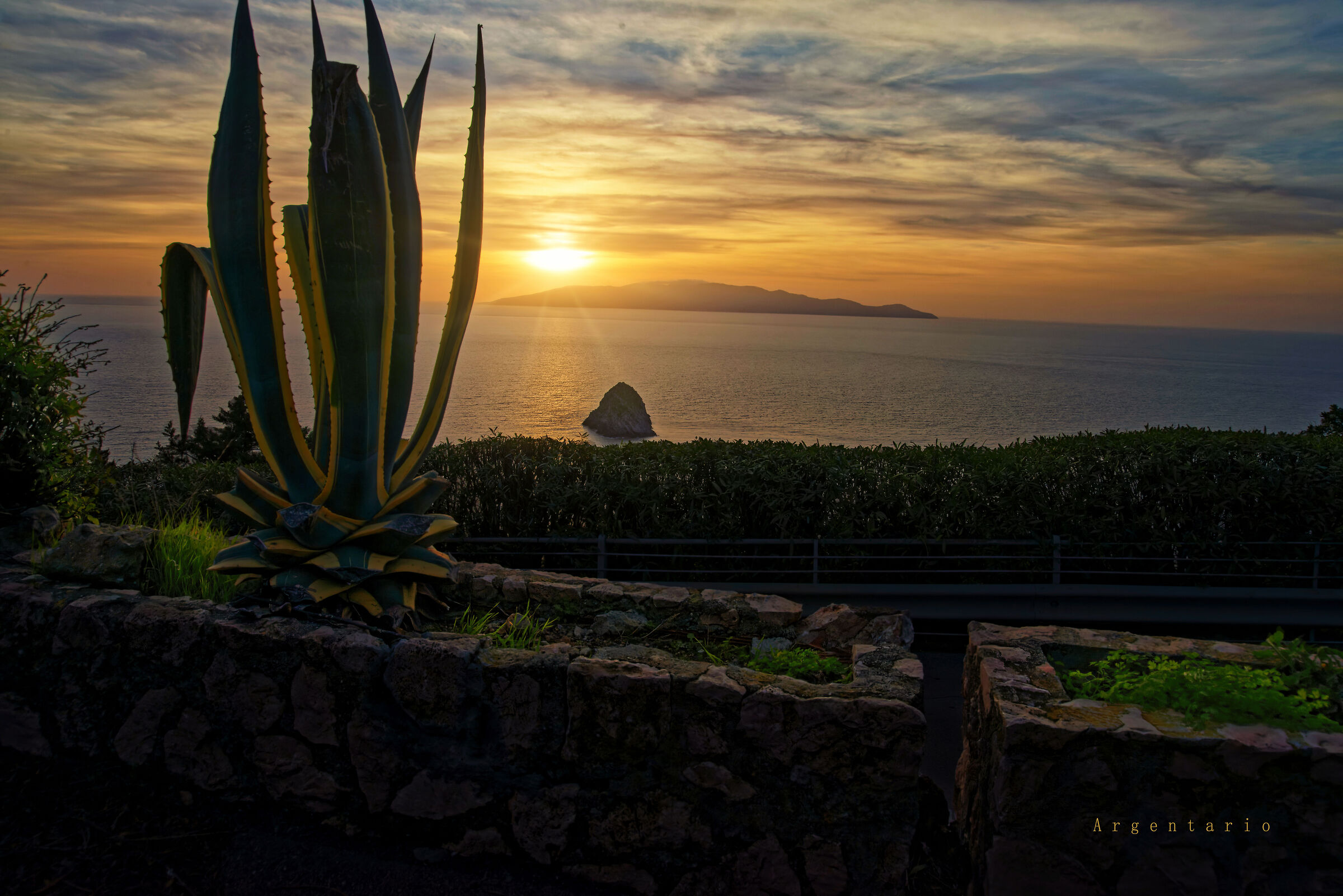 Giglio Island at Sunset from Argentario