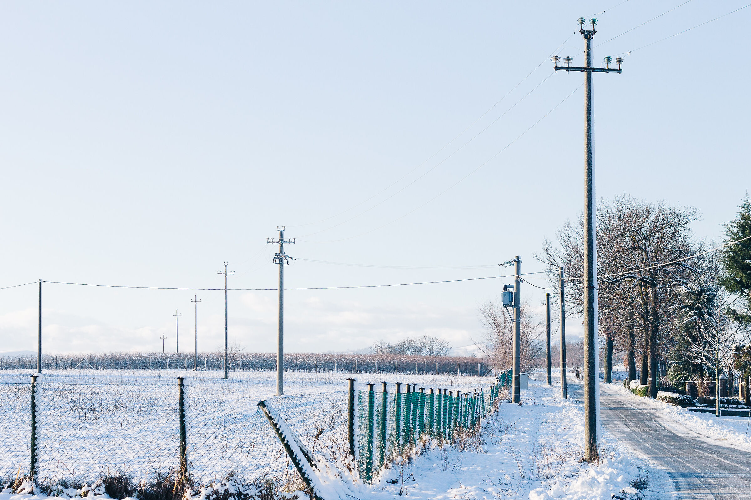 Paesaggio urbano innevato. Castelvetro di Modena