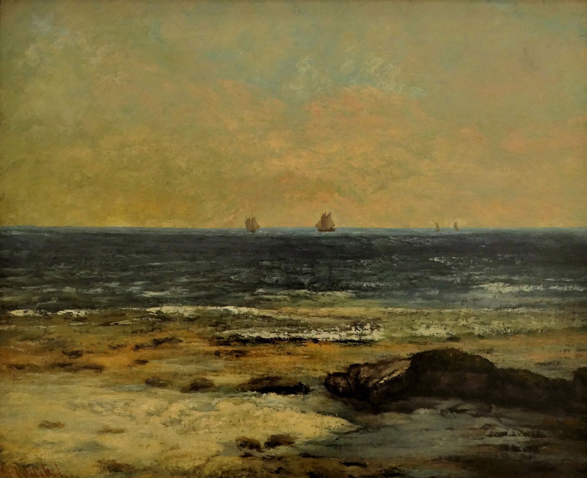 Gustave Courbet "The seashore at Pavalas" (1835)