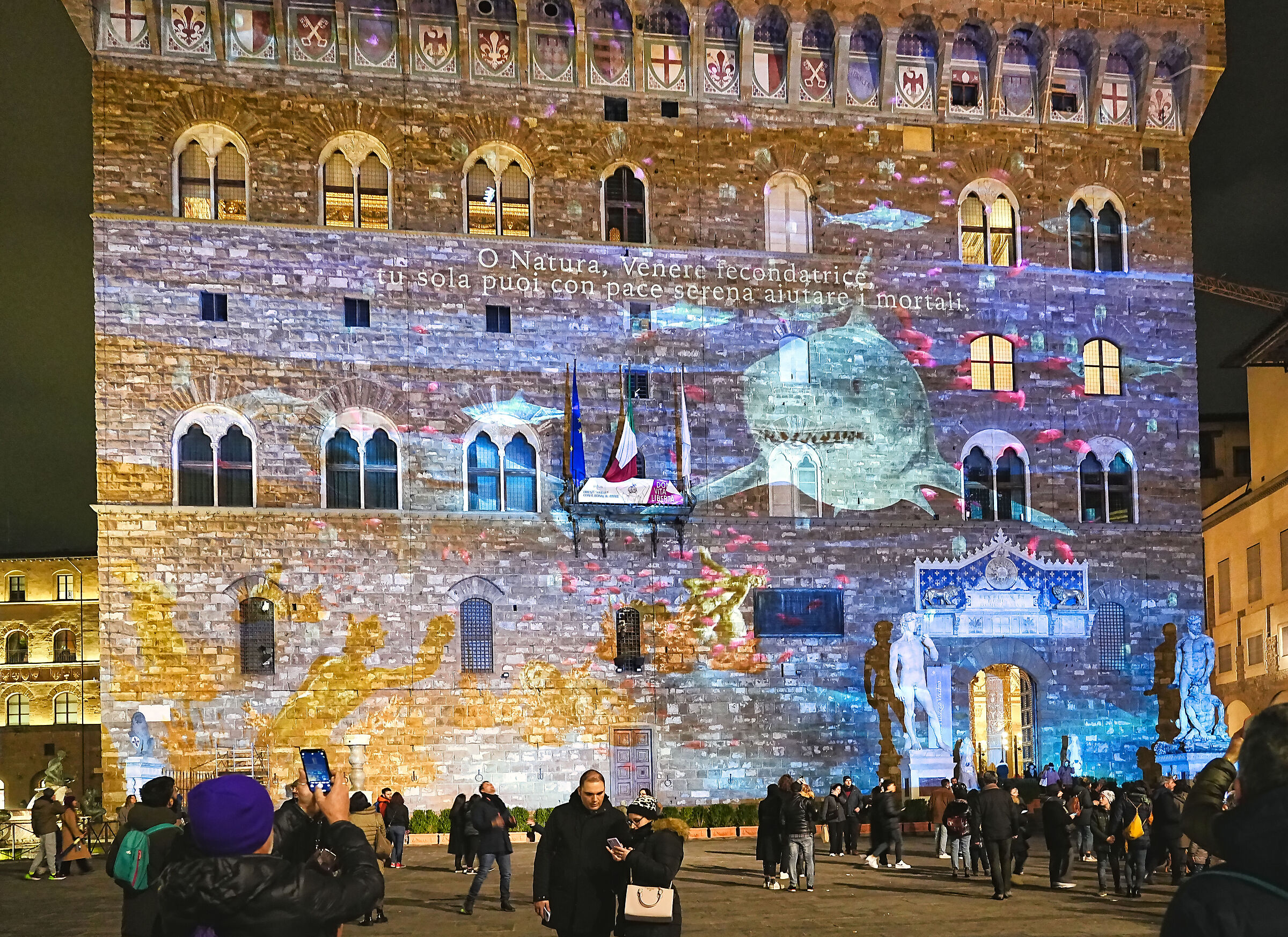 LED lights at Palazzo Vecchio