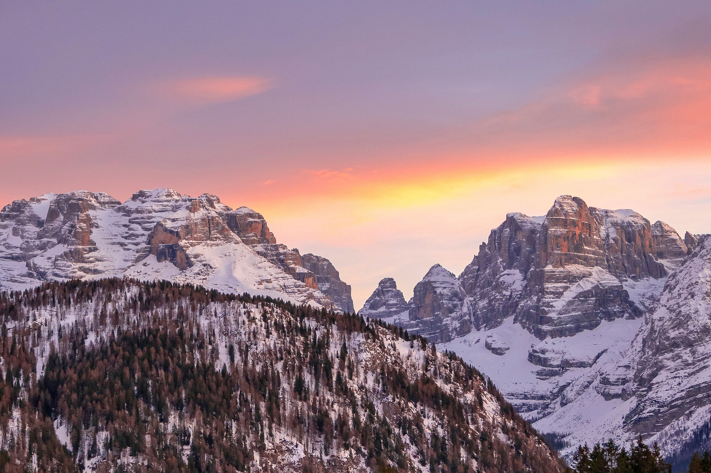 Sunset over the Brenta Dolomites