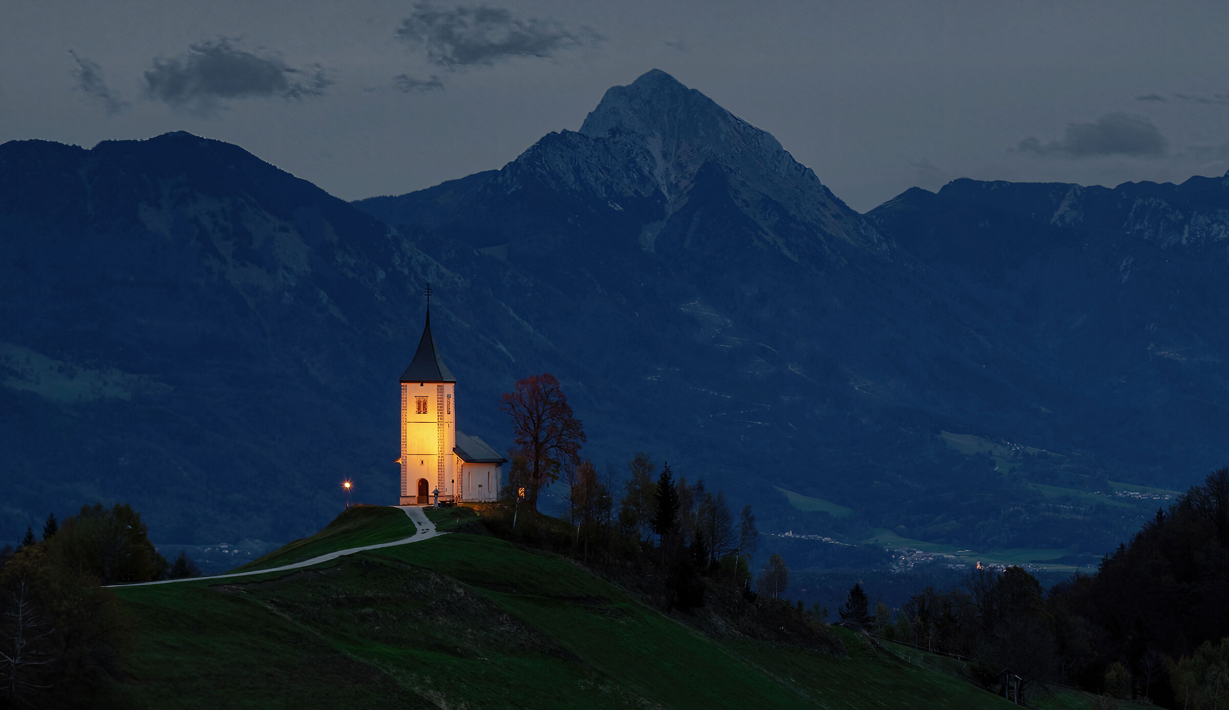 The Church of Saints Primo and Feliciano at dawn