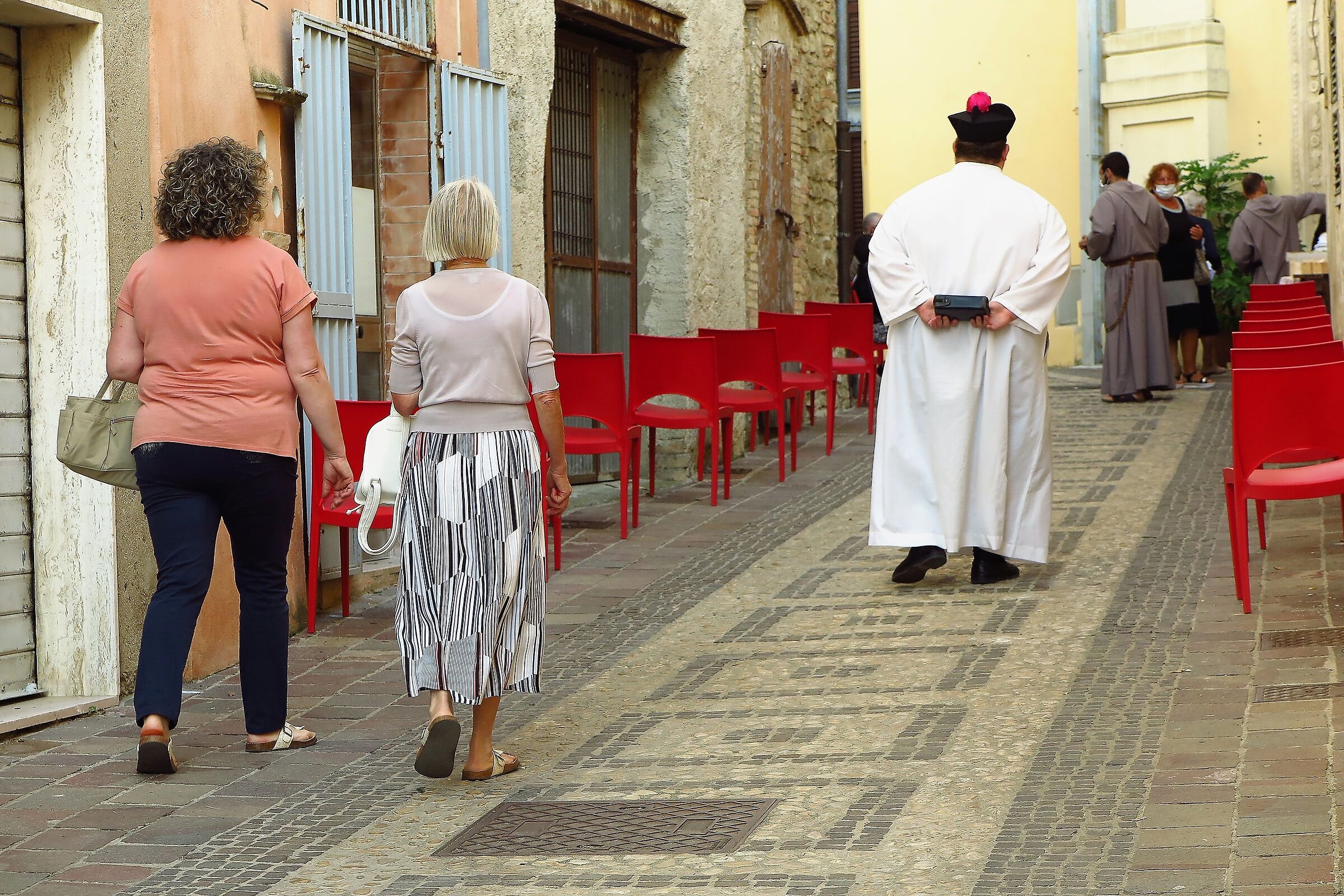 On Sundays going to Mass...