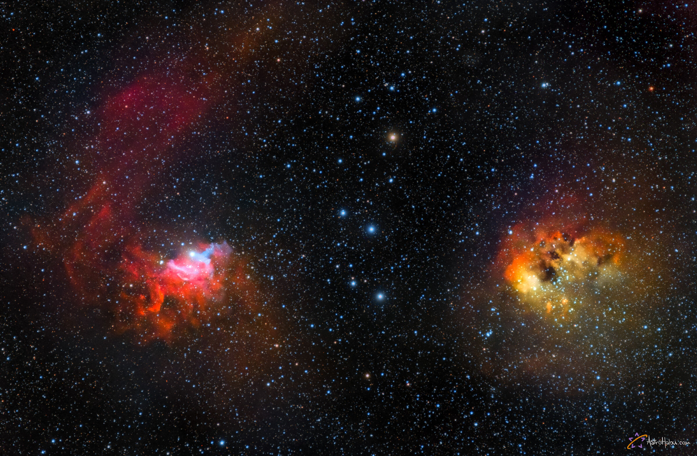 Nebulose Stella Fiammegginate e Girino