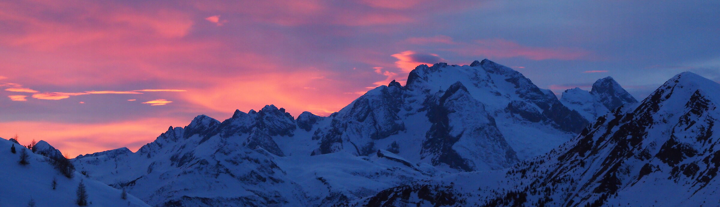 Il tramonto sulla Marmolada