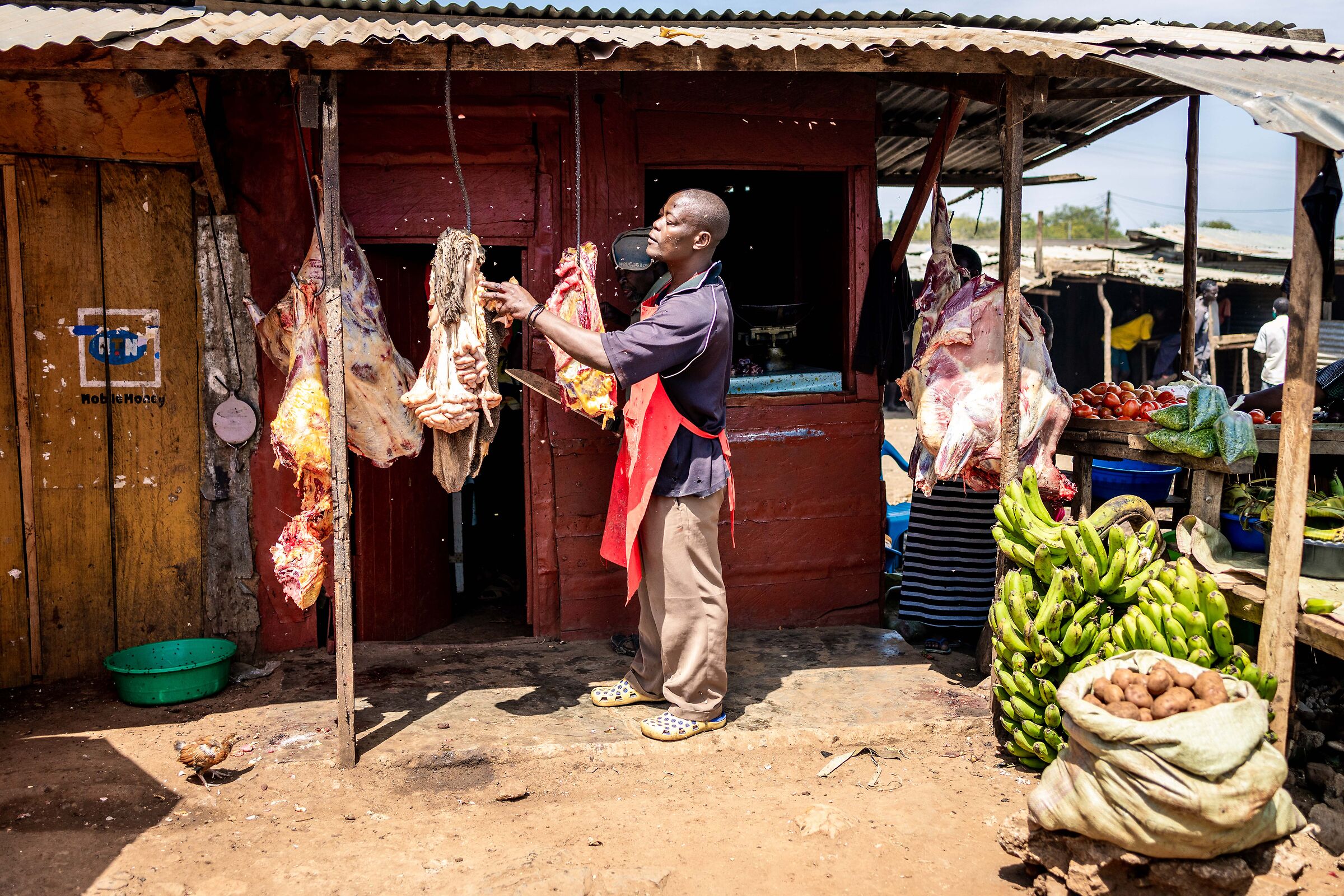Moroto market - butcher