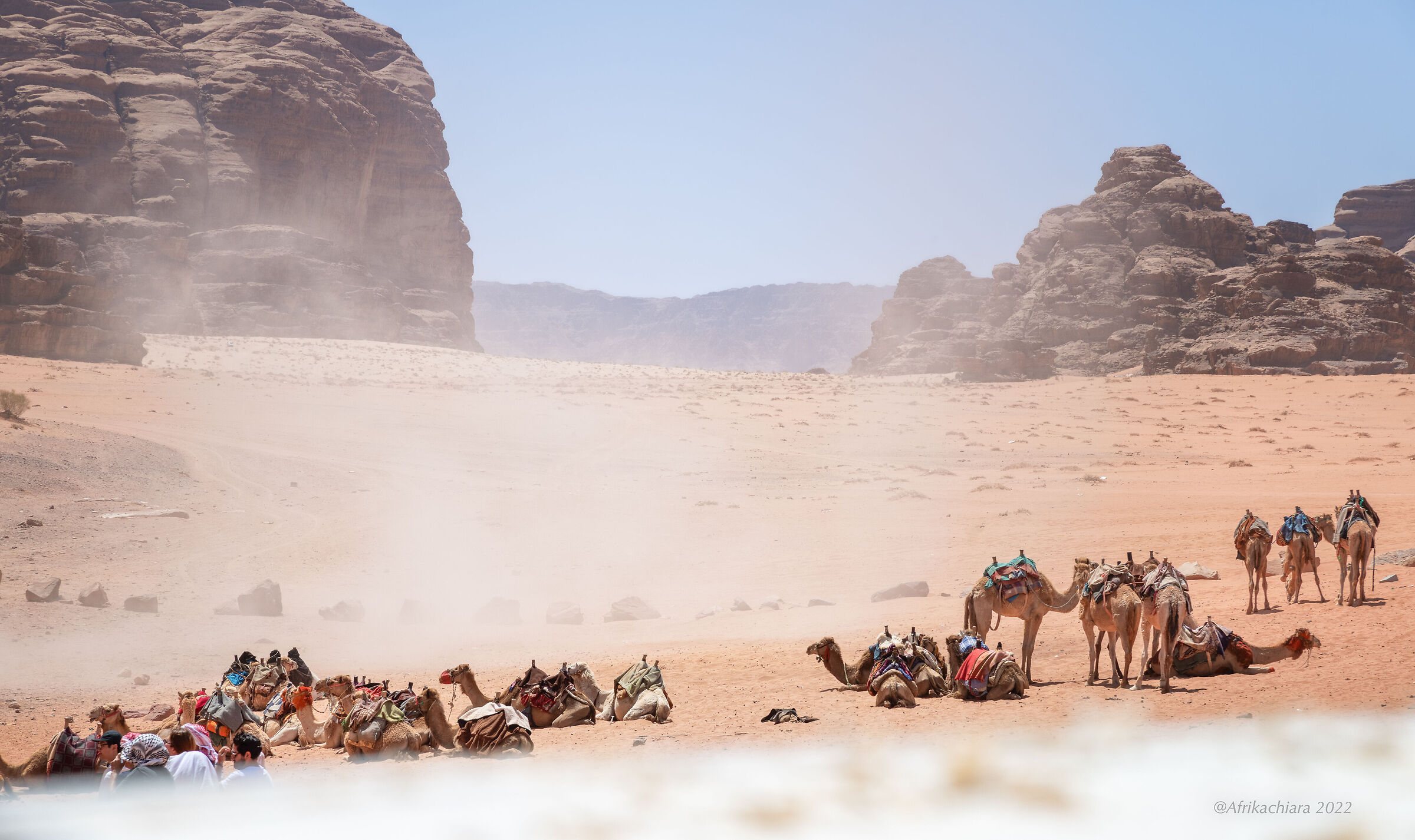 Sandstorm in the Wadi Rum desert