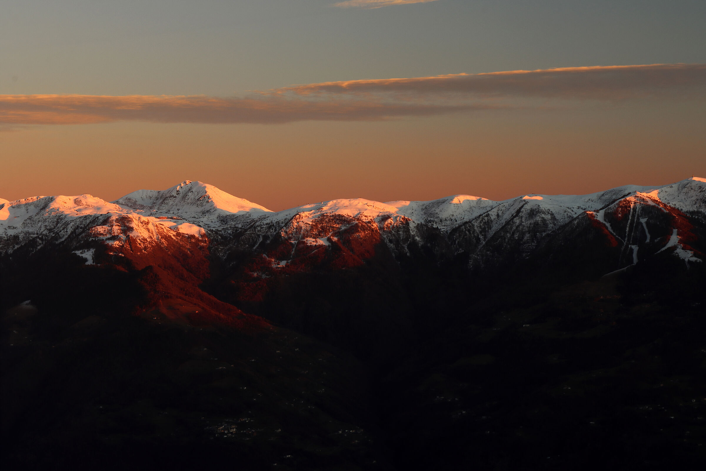 sunset over Val Camonica