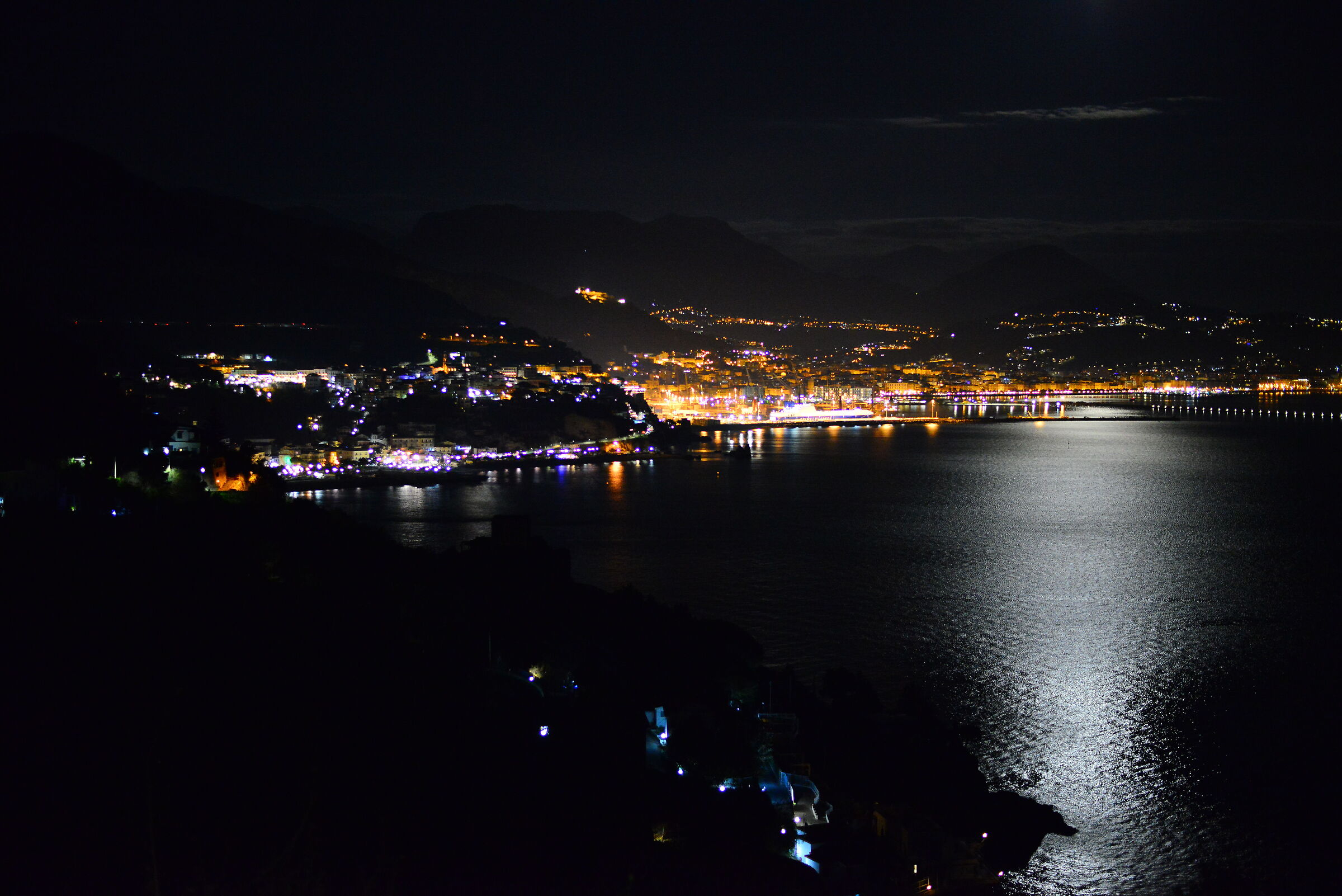 Gulf of Salerno at night