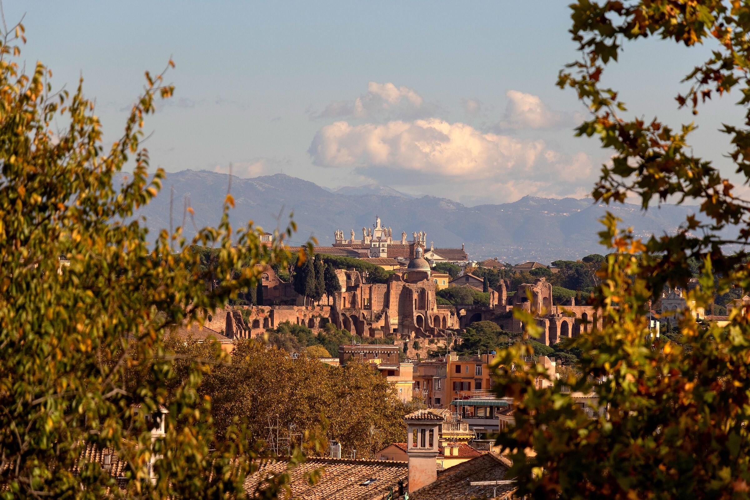 Palatine Hill and Basilica San Giovanni seen from the Janicu...