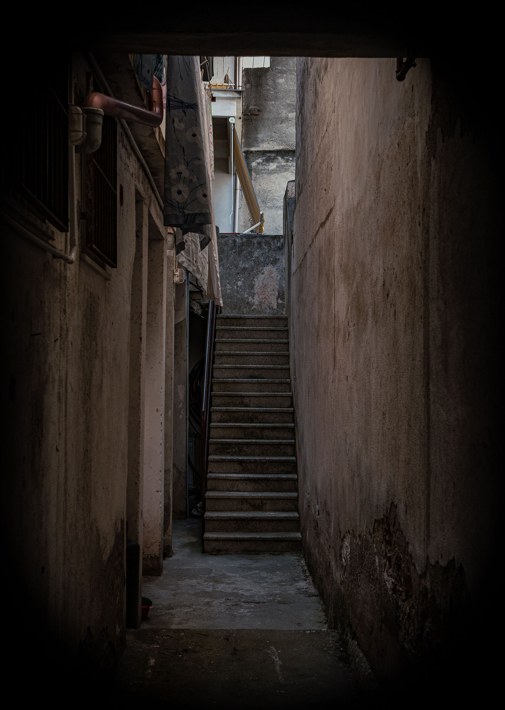 Dark alley of the village