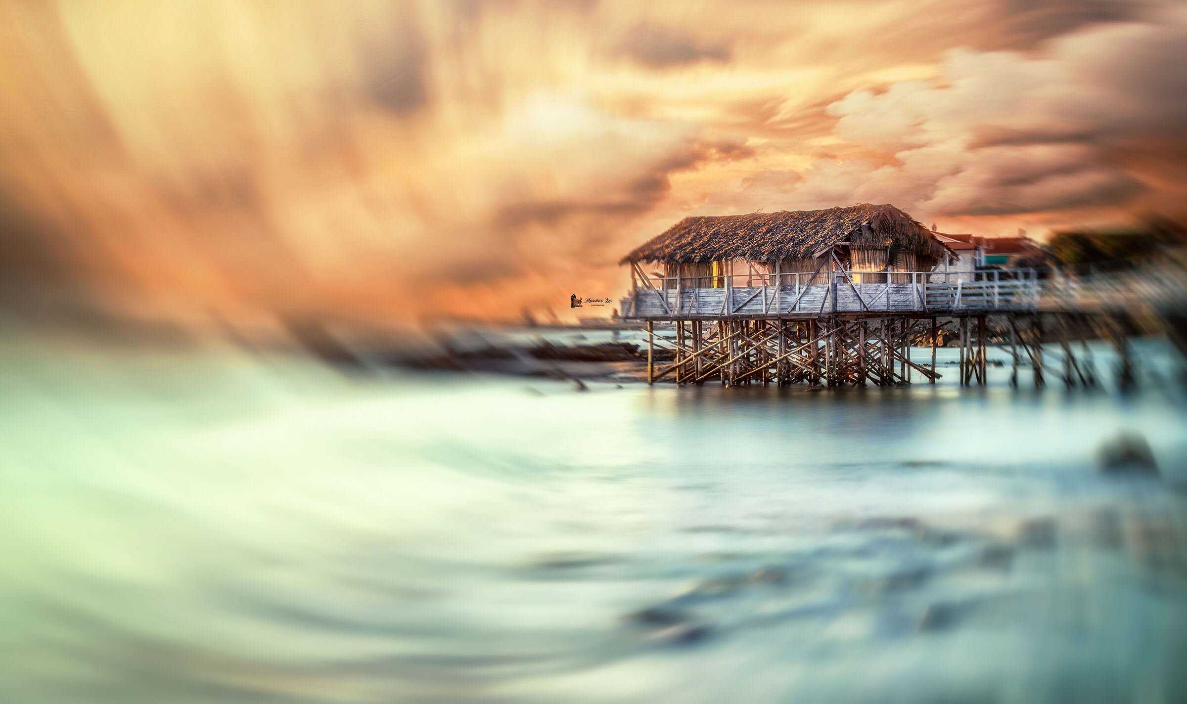 Golden stilt house