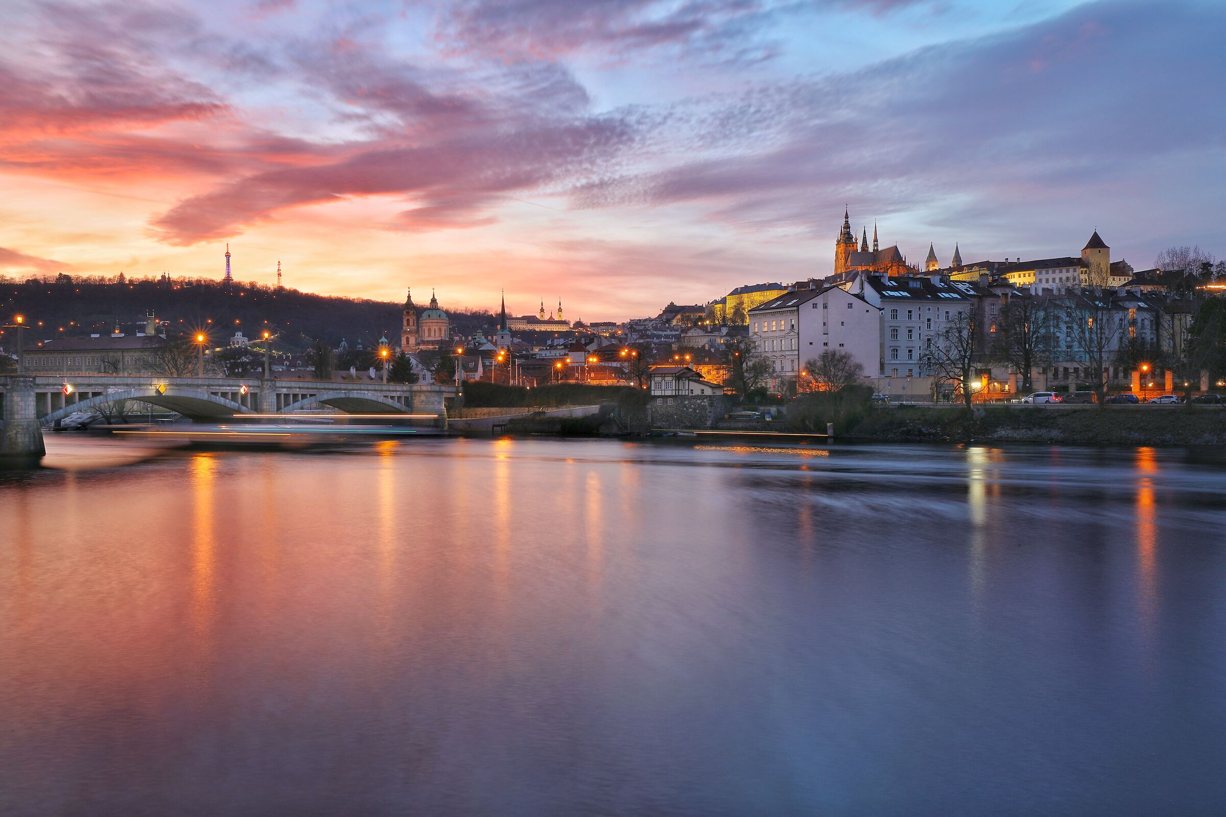 Sunset over Prague Castle