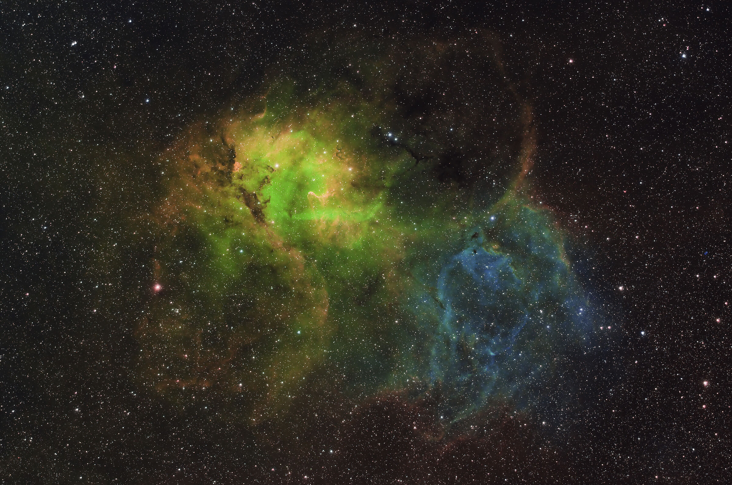 Lion Nebula in Hubble Palette (Redux)