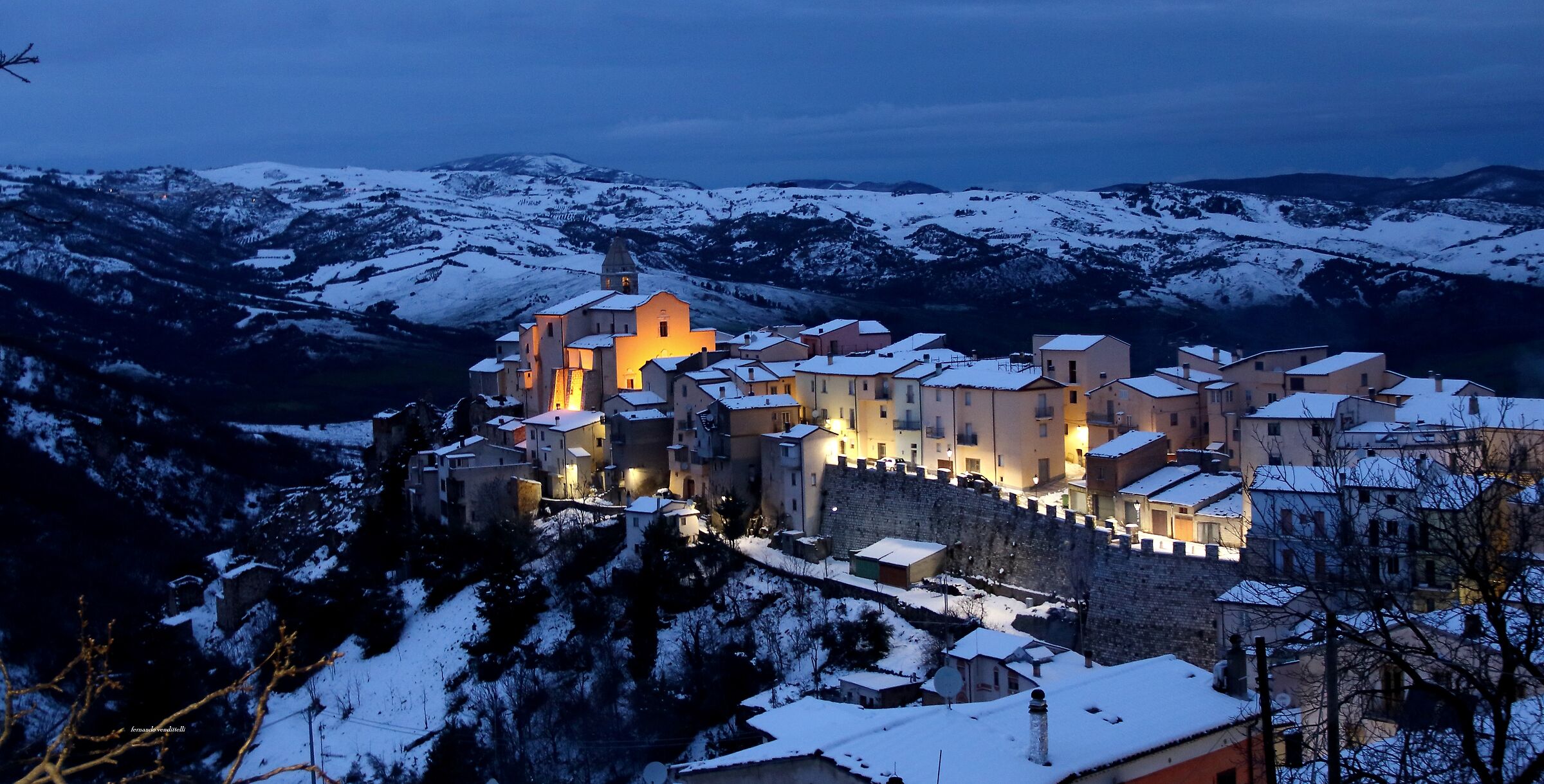 The snowy village