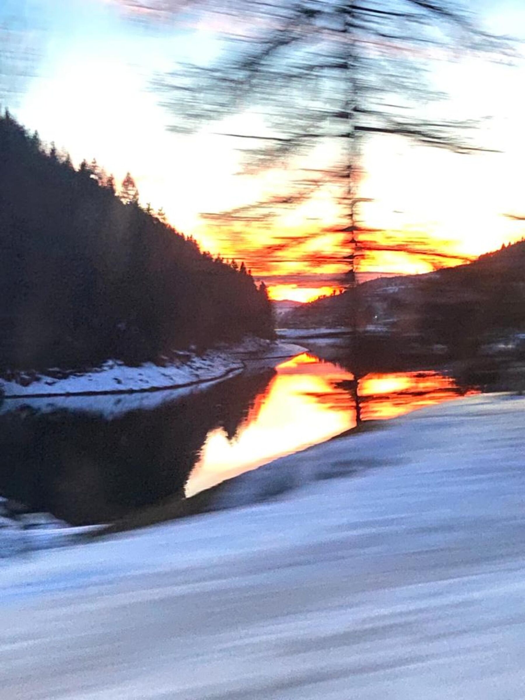 Val di Fiemme. Sunset from the motorcycle car