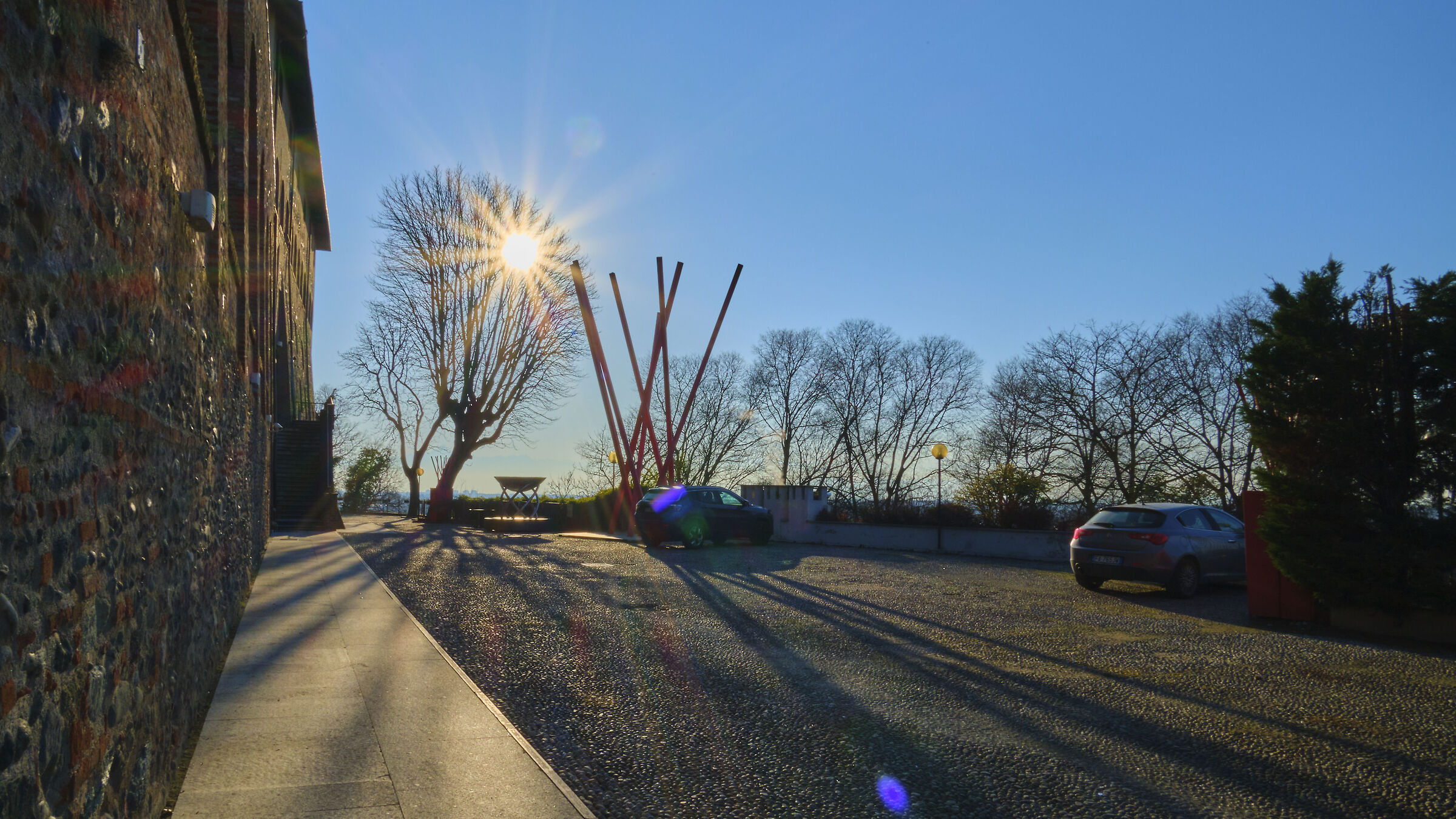 illuminated by the rays...