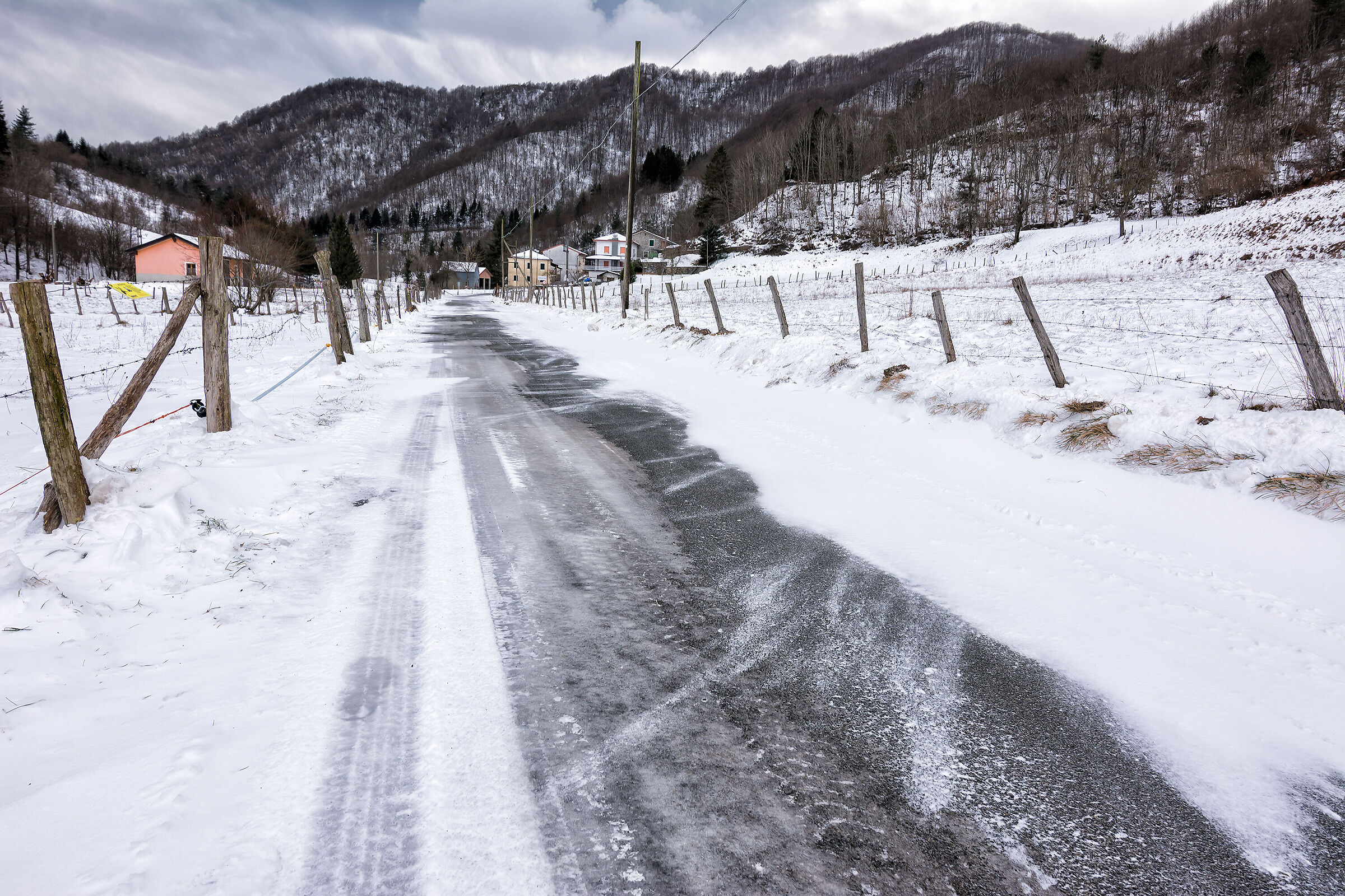 La strada imbiancata