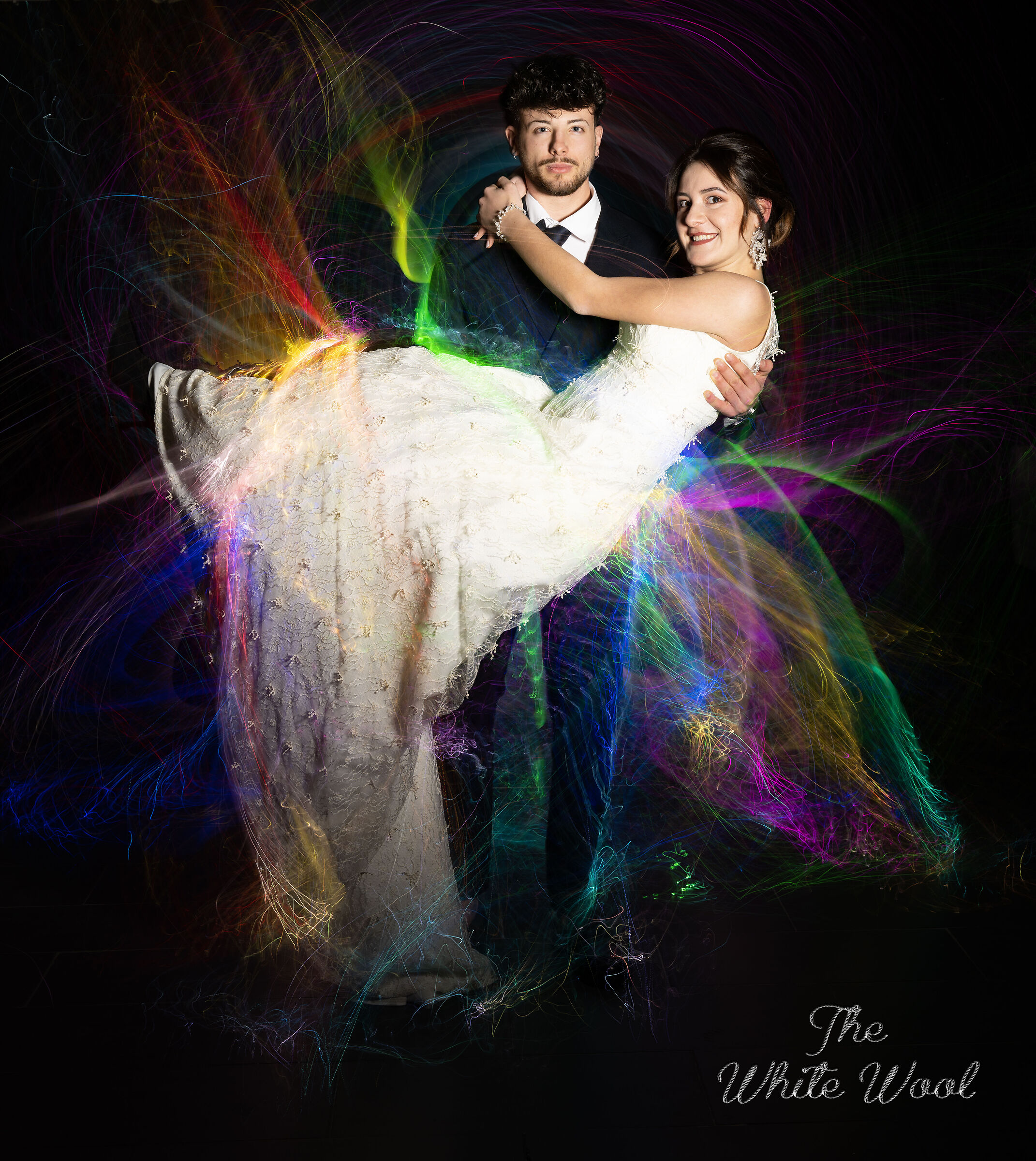 Wedding and light painting