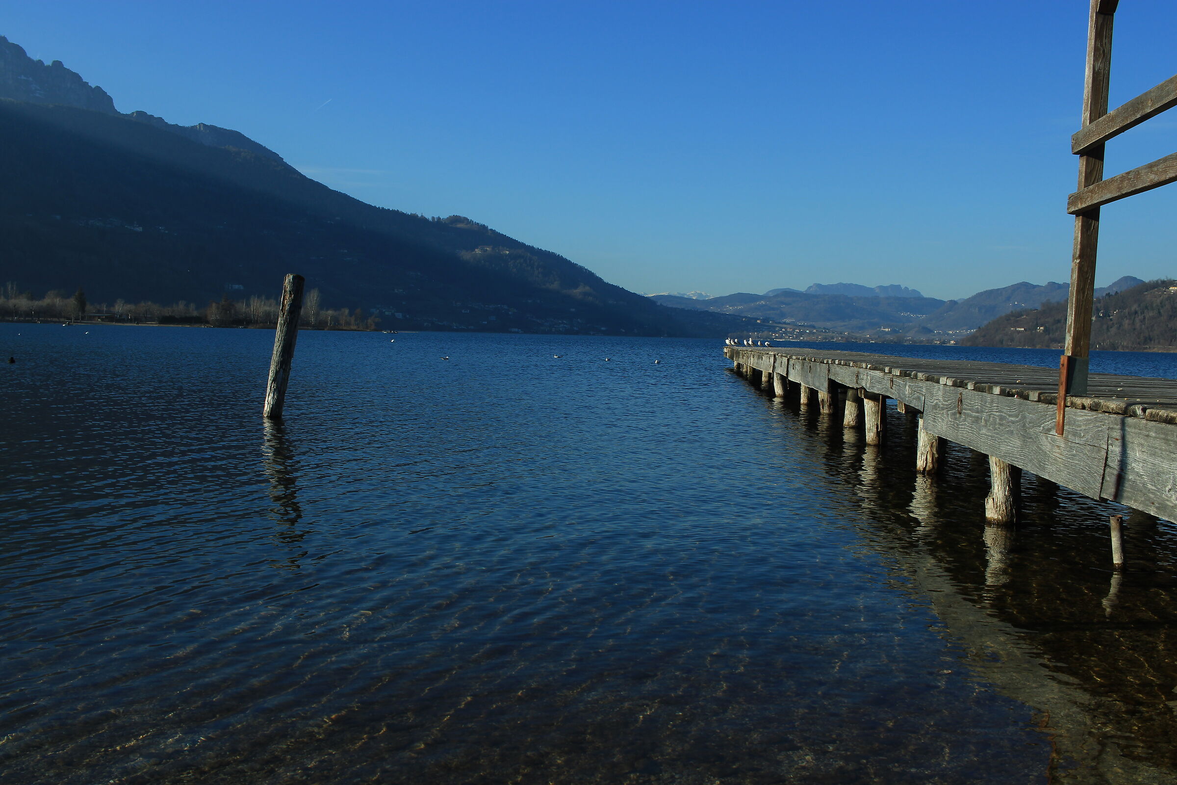 A pier on Lake Caldonazzo in Trentino