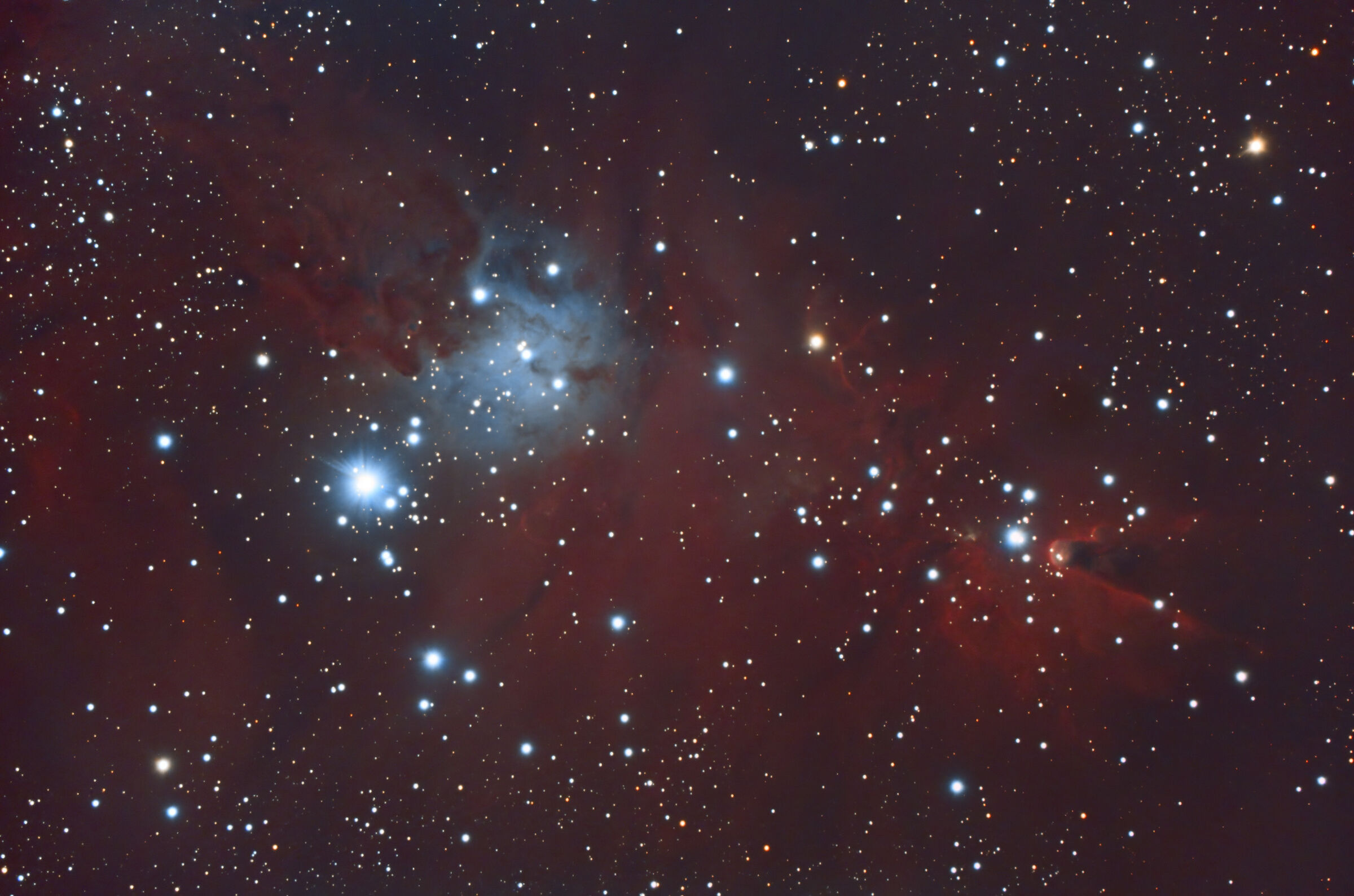 In and around Cone Nebula in HaRGB