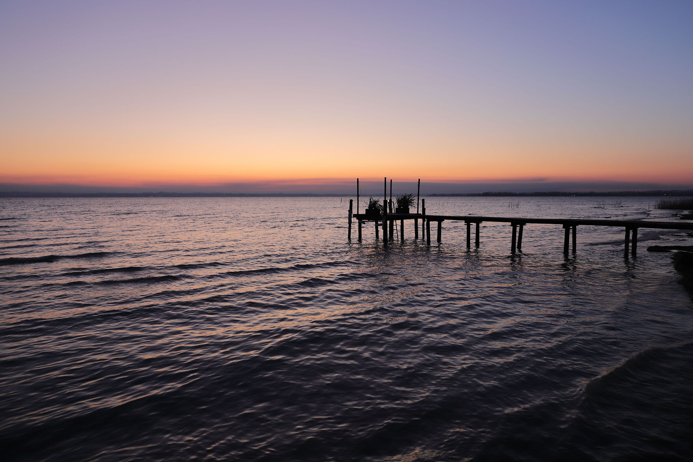 Waiting for the sunrise on the lake