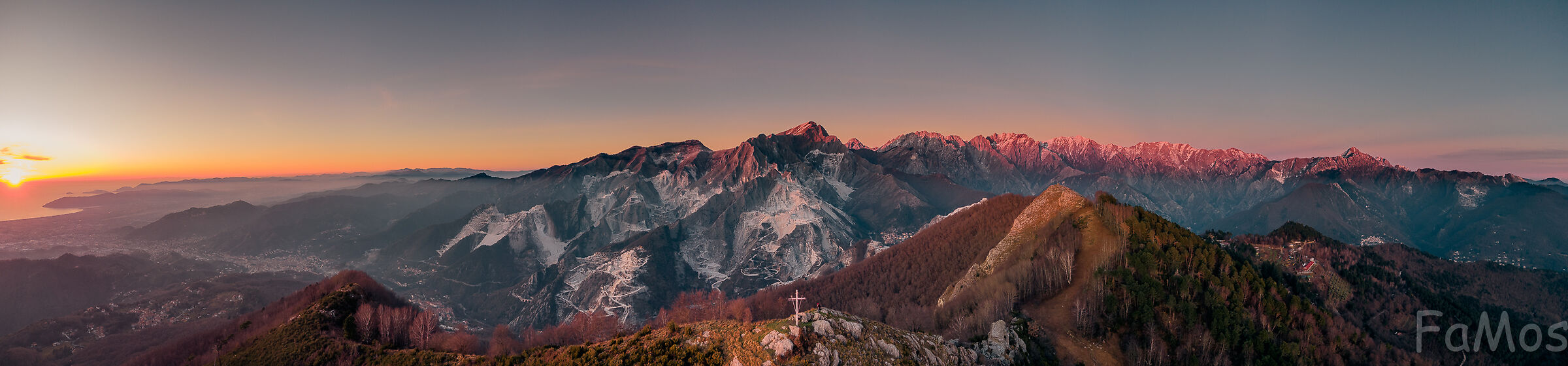 Sunset over the Apuan Alps