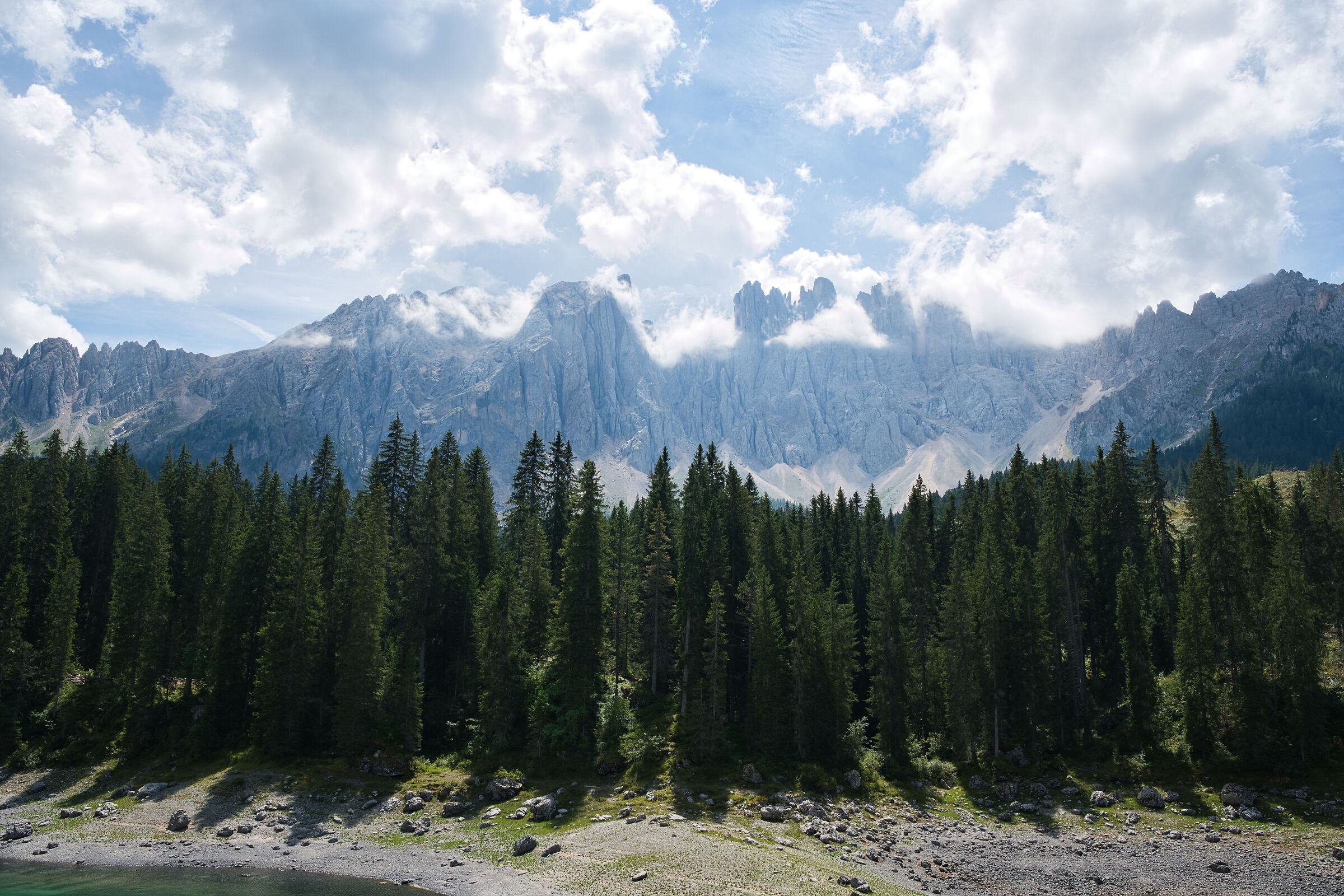 Dolomites above Lake Carezza