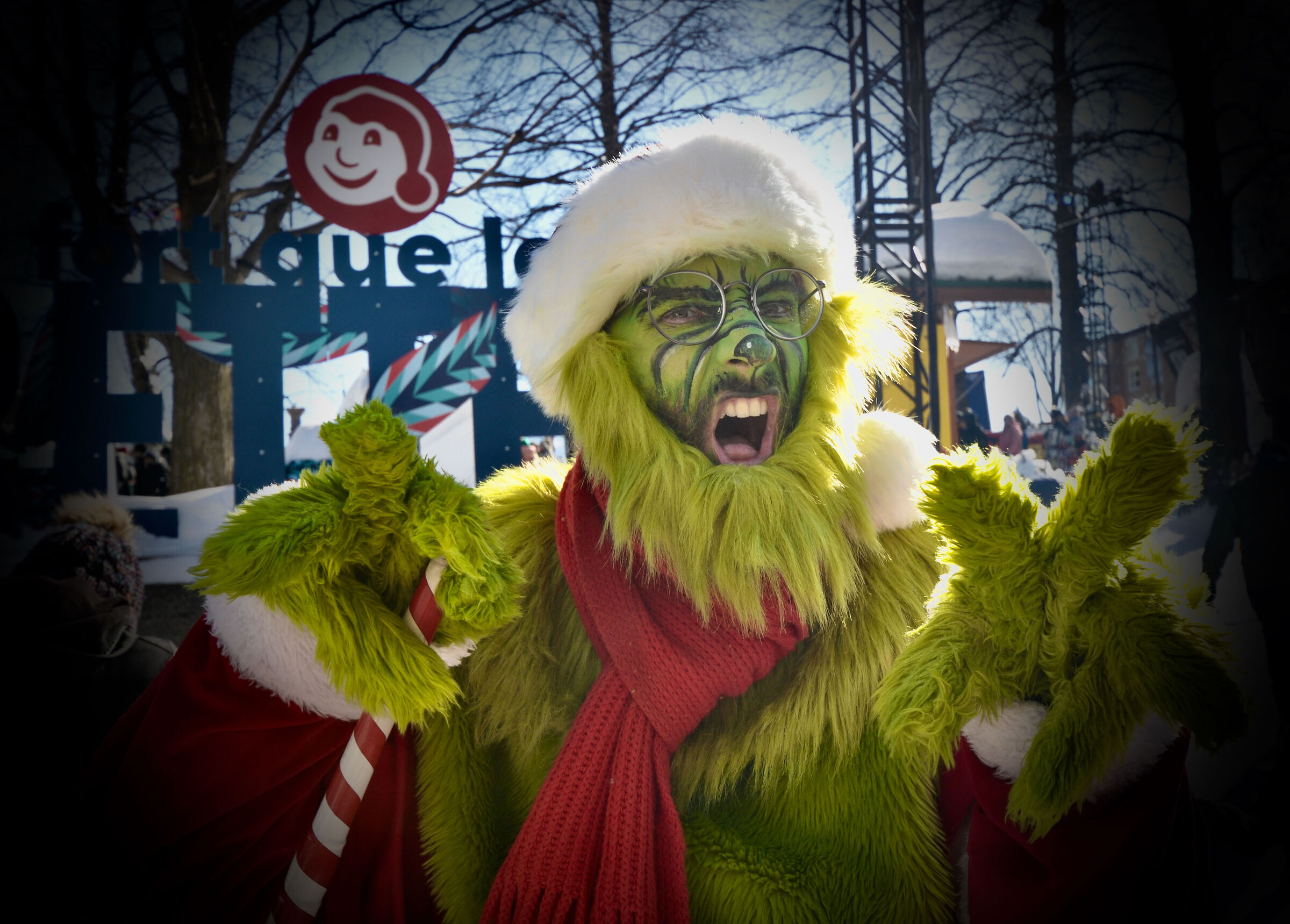 Outgoing character during the Canaval de Quebec 2023