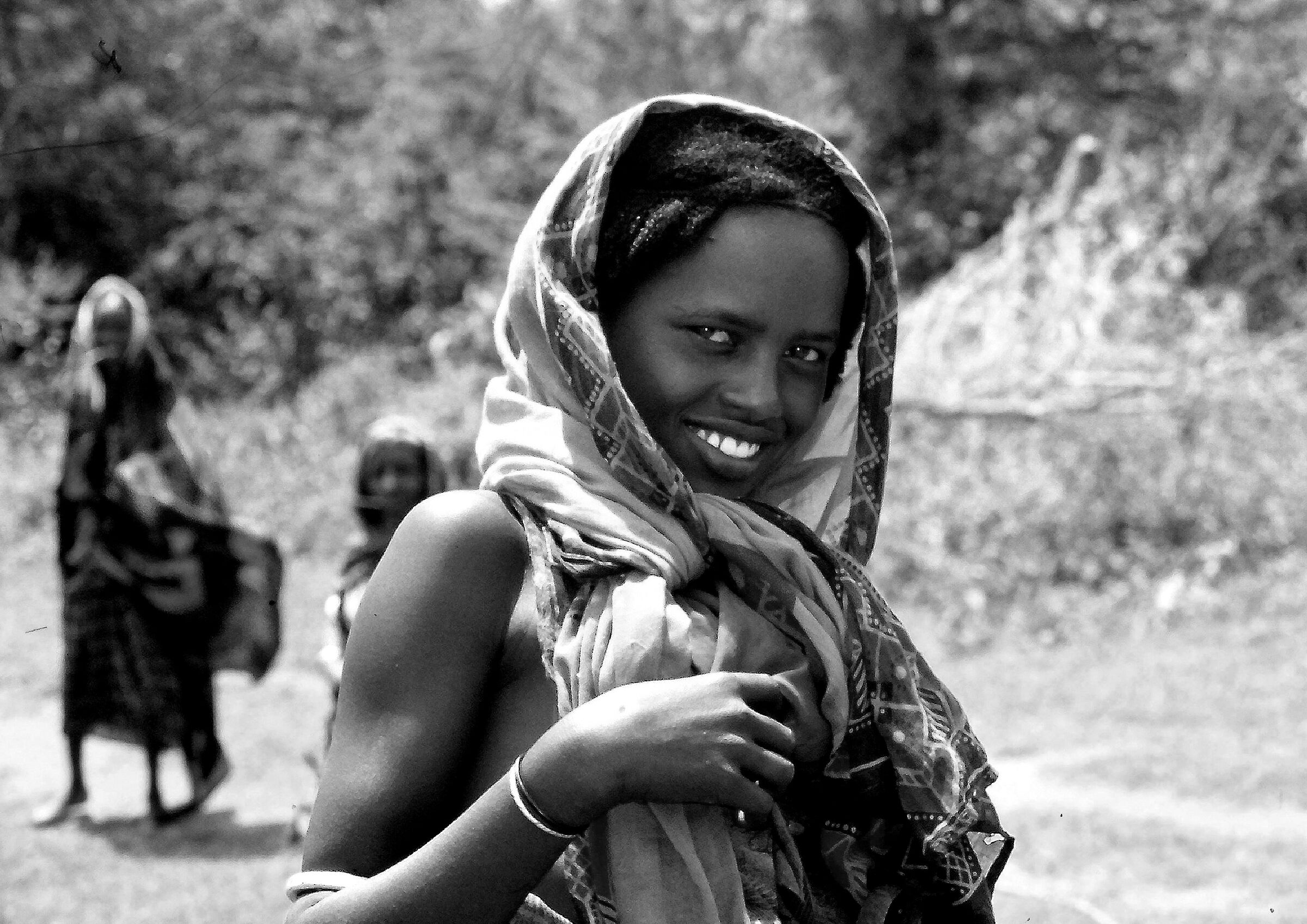 Modella etiope riproposta in B/N