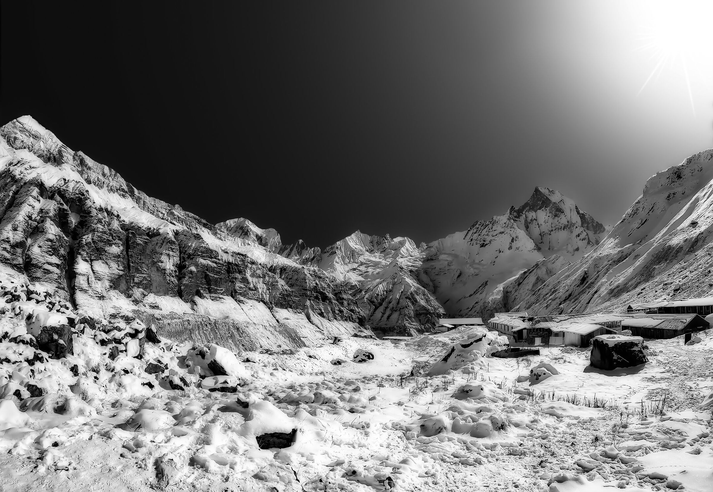 Tanti saluti dal campo base dell'Annapurna 4130 m.
