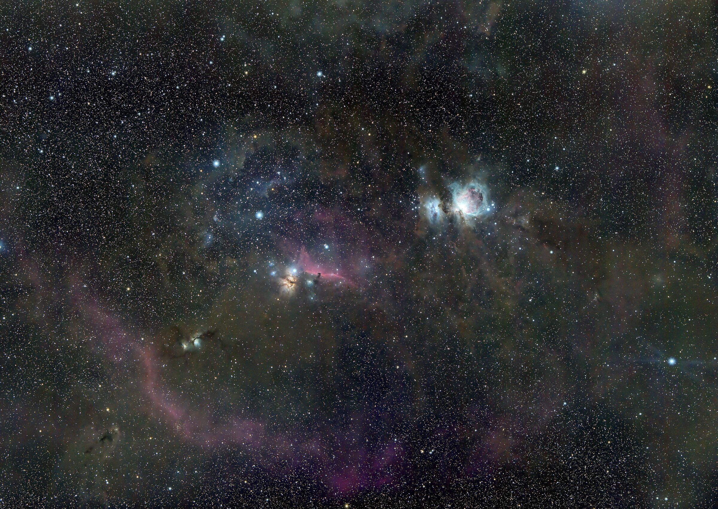 Orion Nebula and Horsehead Nebula