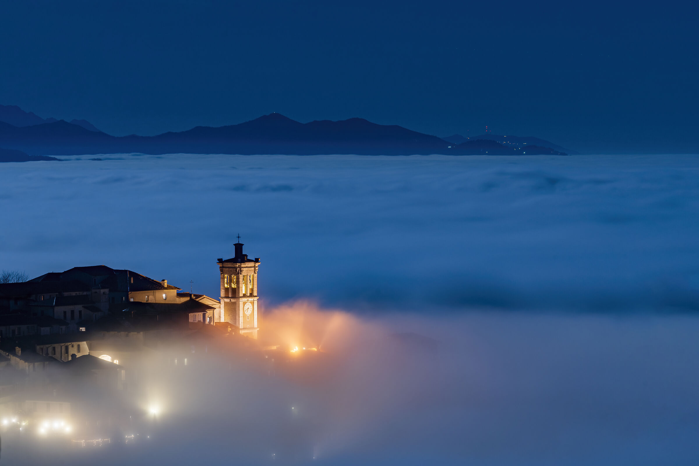 The Sacro Monte immersed in the clouds