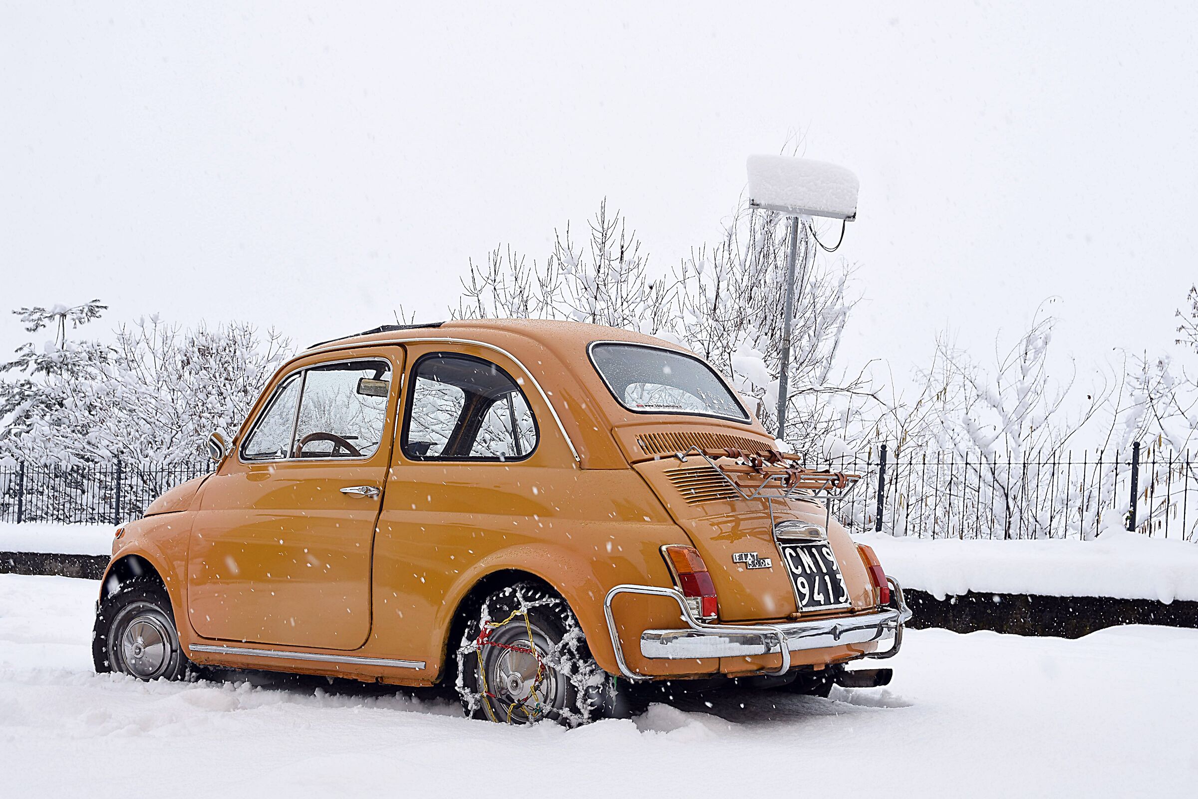 Hei piccola facciamo un giro sulla neve???