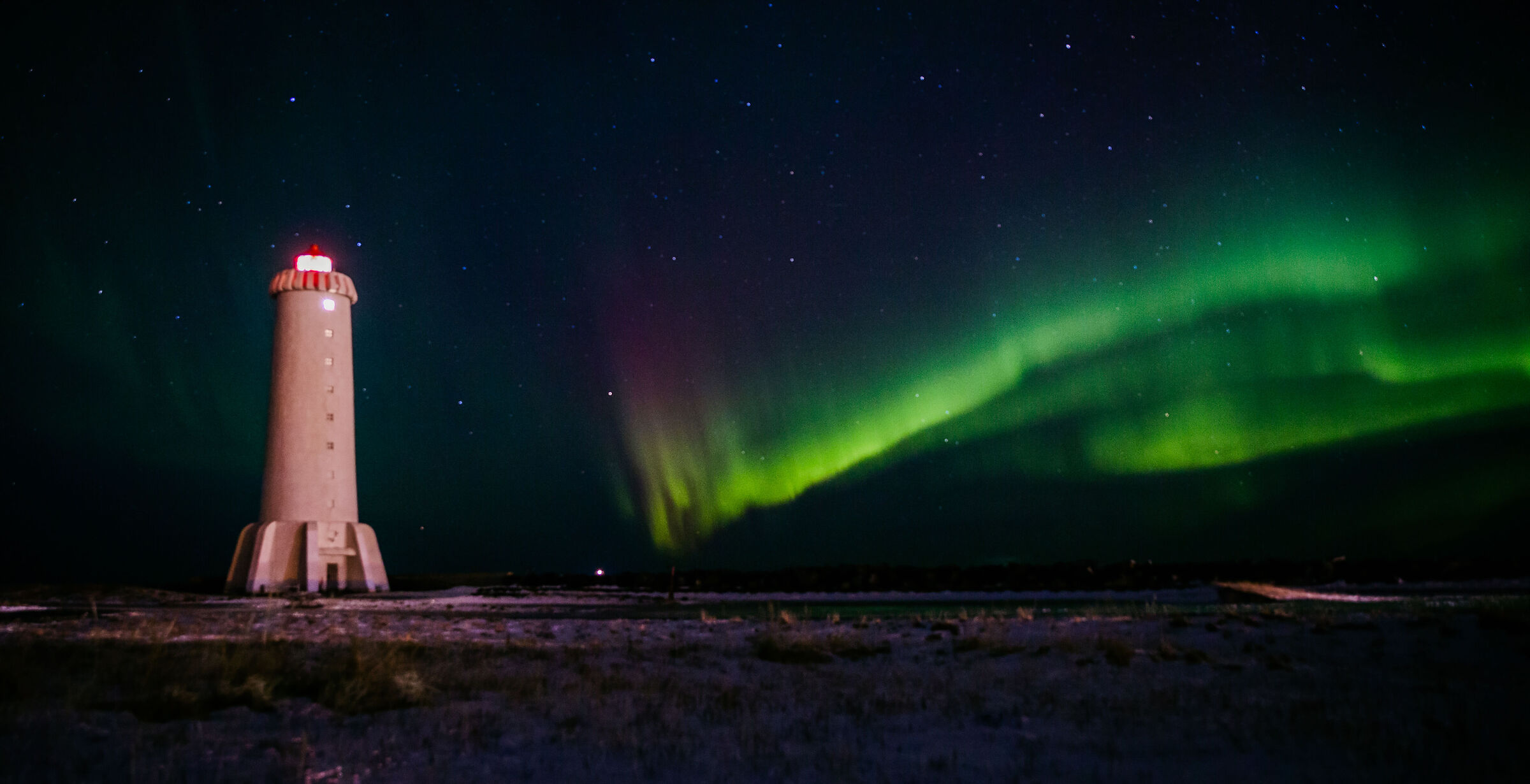Lighthouse with Aurora